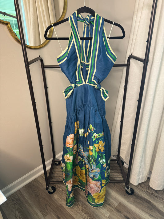 ALEMAIS Lyla Halter Midi Dress size 4