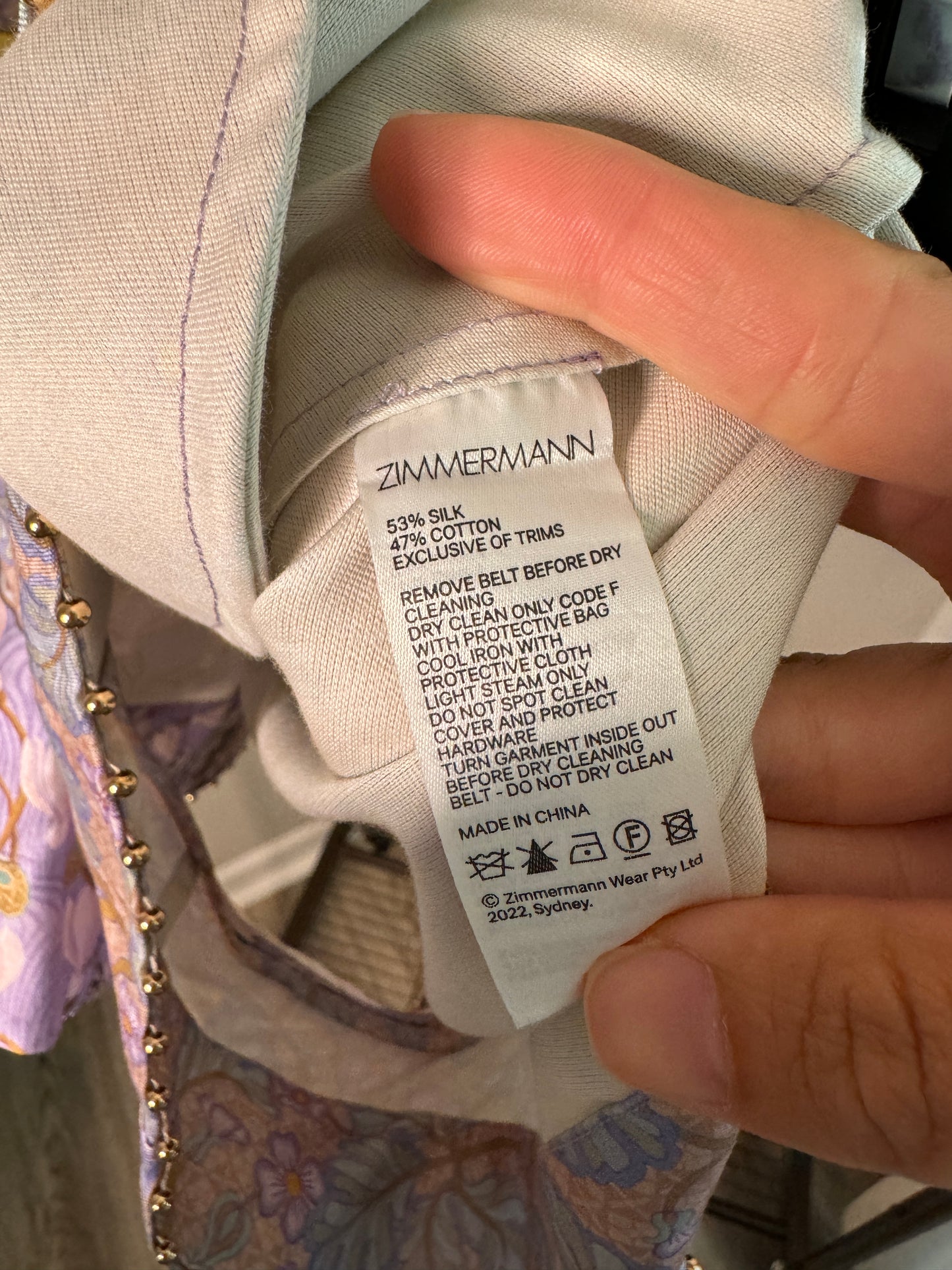 ZIMMERMANN  Kaleidoscope Belted Silk-Cotton Shorts size US 4