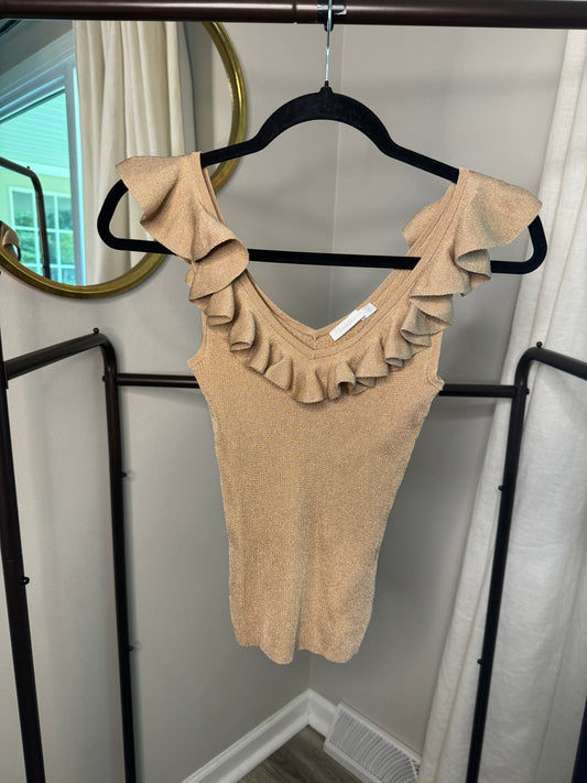 ZIMMERMANN Halliday Frill V-Neck Top size US 4
