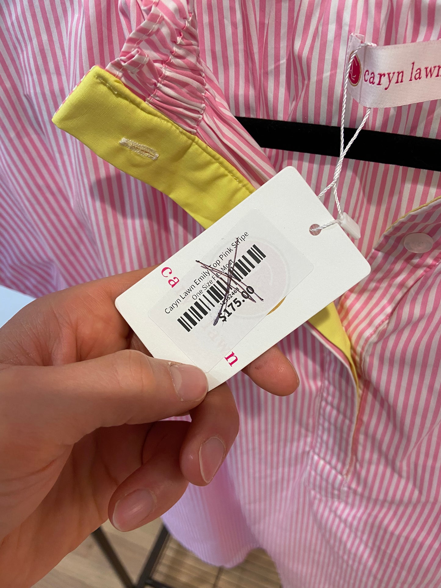 Caryn Lawn Emily Top Pink Stripe size OS