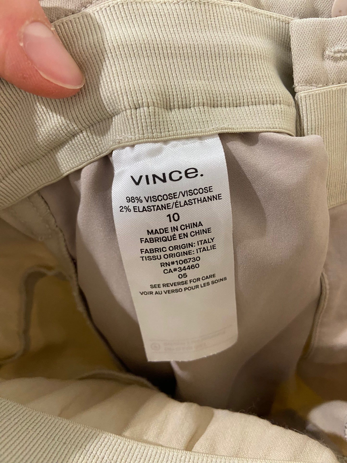 Vince Drawstring Wide Leg Pants In Horchata size 10