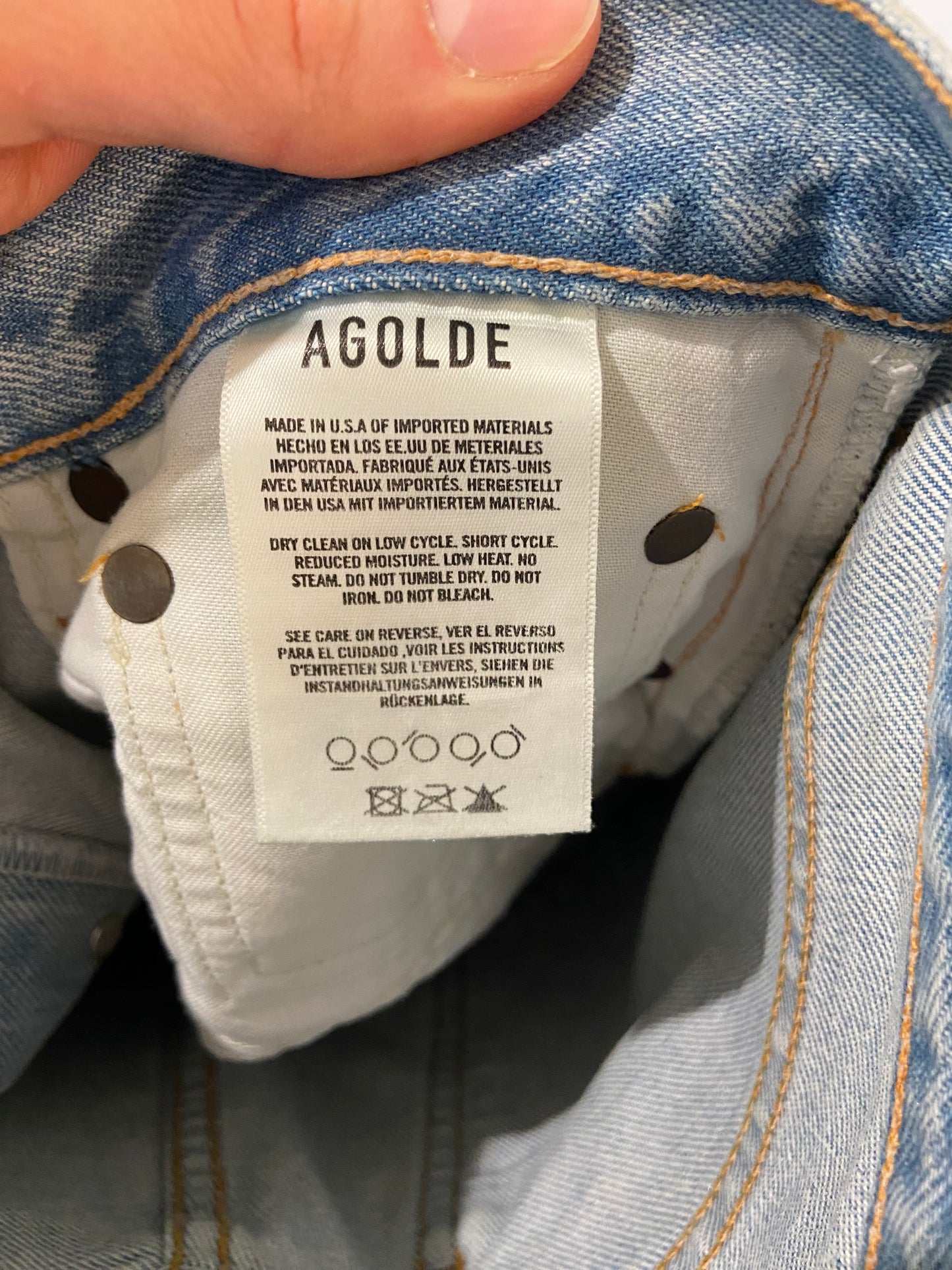 Agolde 90's Pinch Waist Coated Jeans Tin Foil size 28
