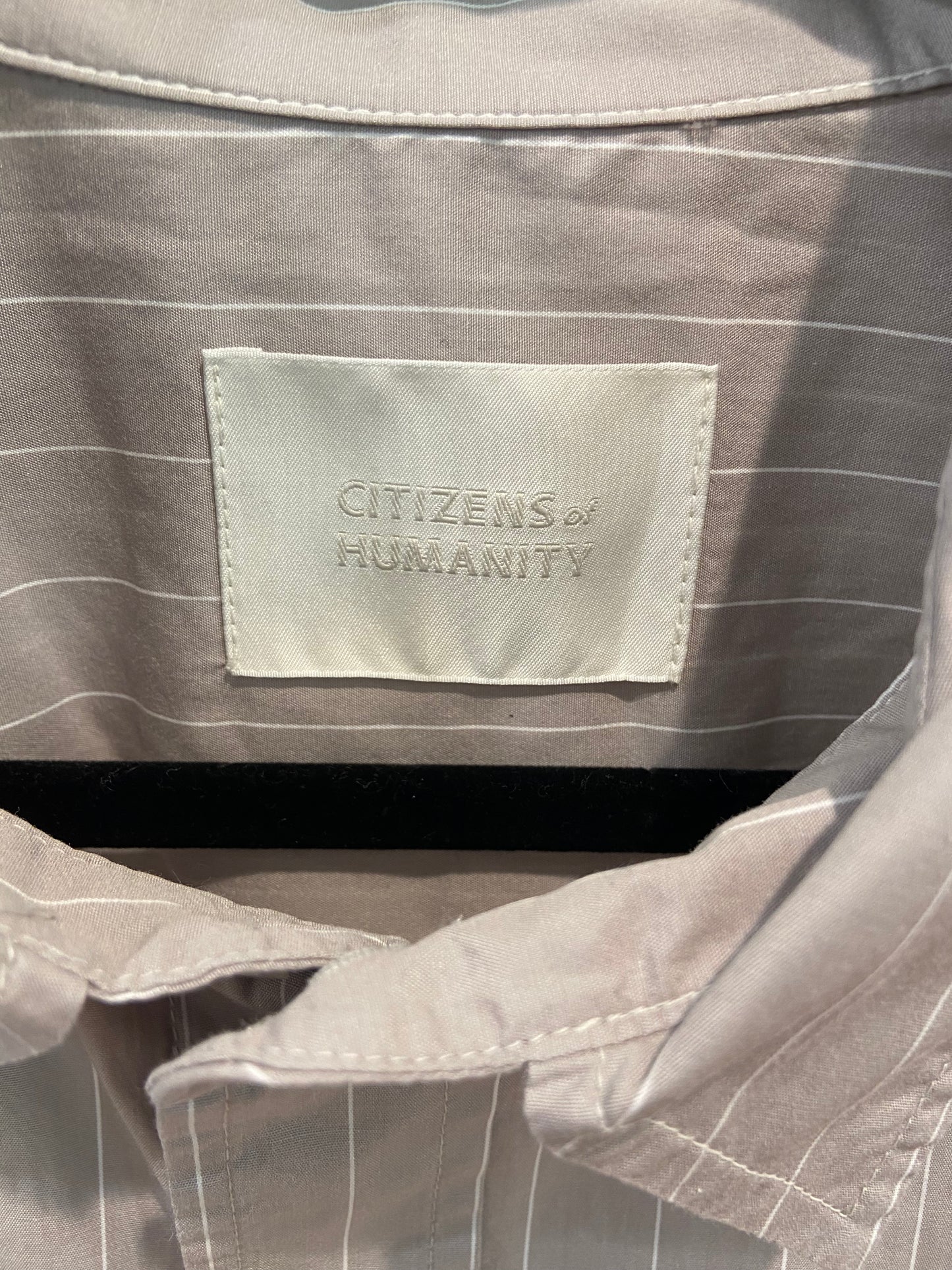 Citizens of Humanity Kayla Shirt in Tailor Grey Stripe size L