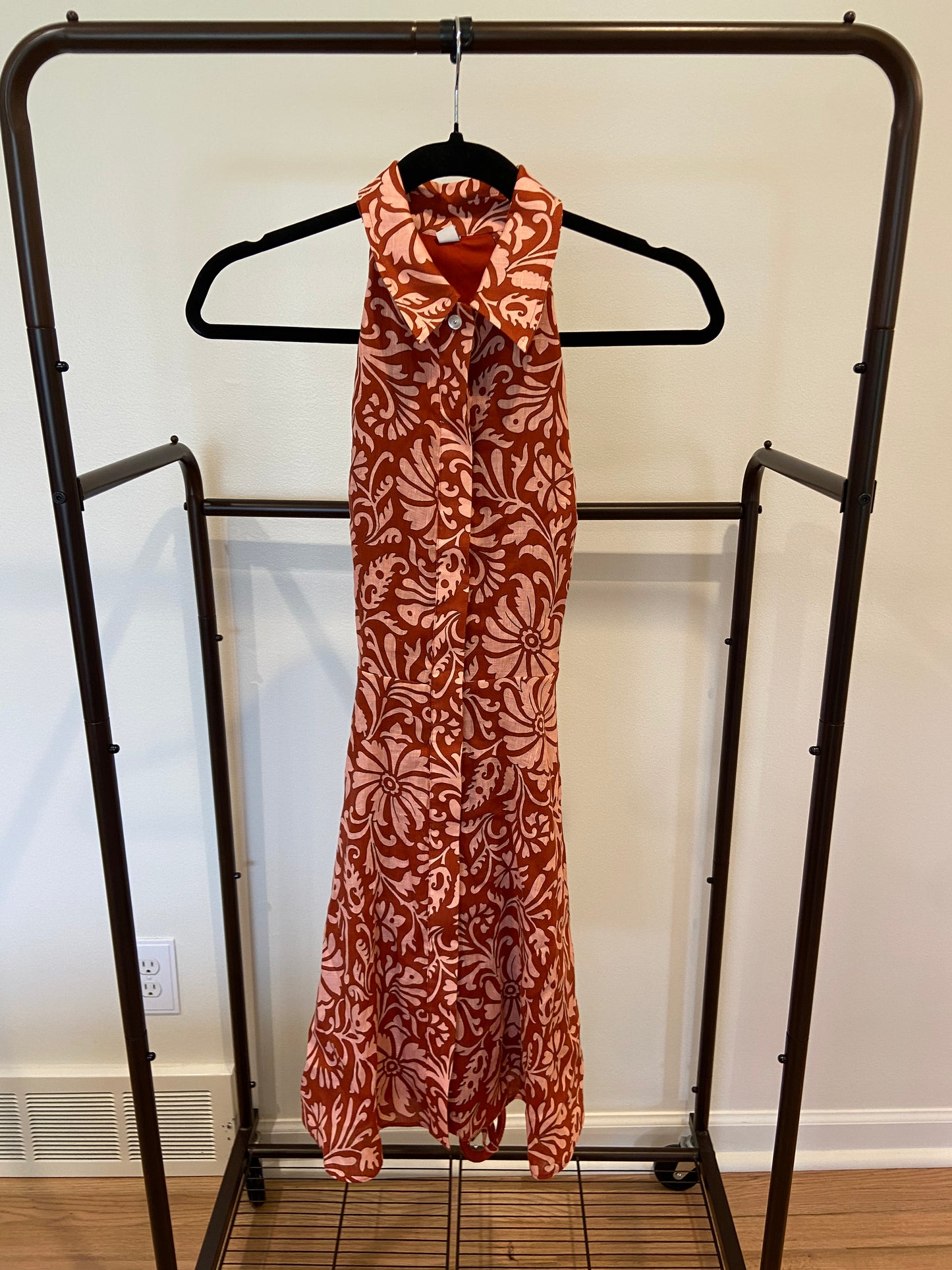 Veronica Beard Beau Floral-Print Linen Mini Dress size 2