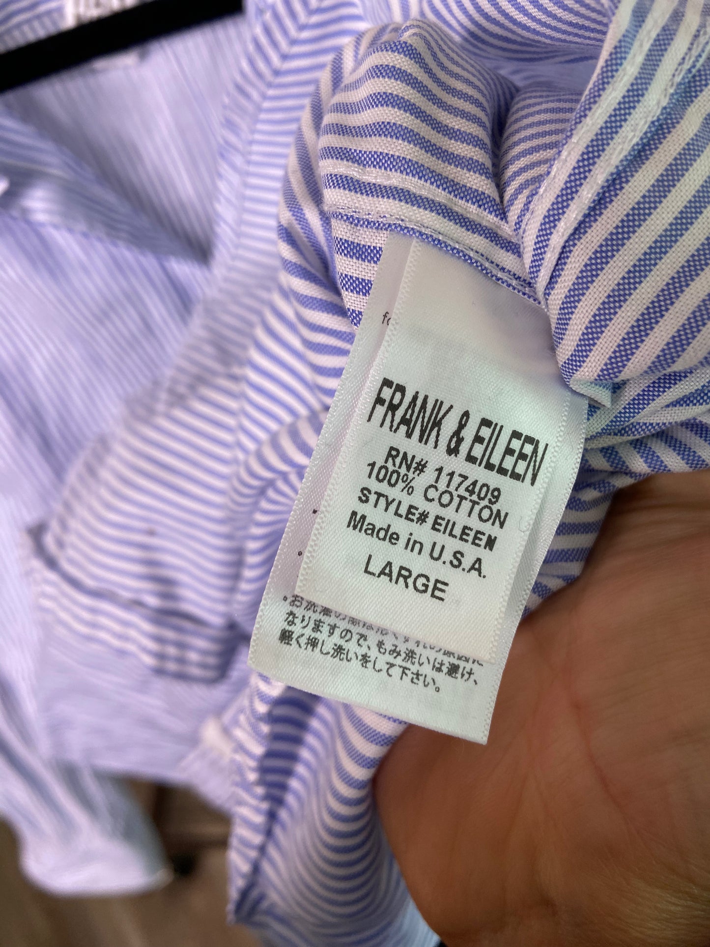 Frank and Eileen "Eileen" Striped Button Down Shirt size L