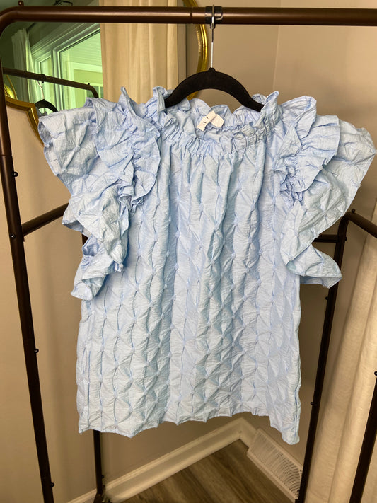THML Ruffled Textured Top size S