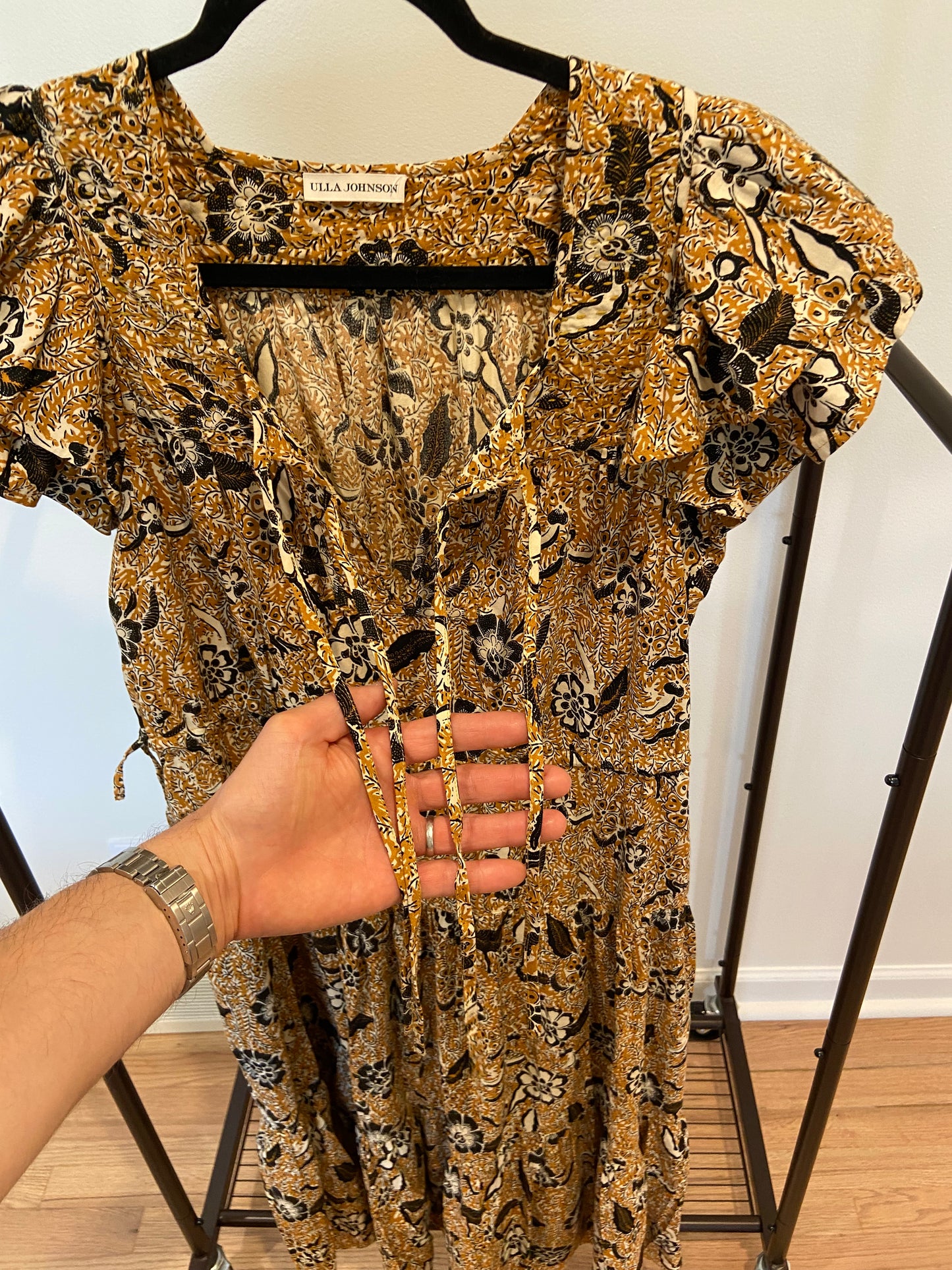 Ulla Johnson Zuma Midi Dress in Amber size 4
