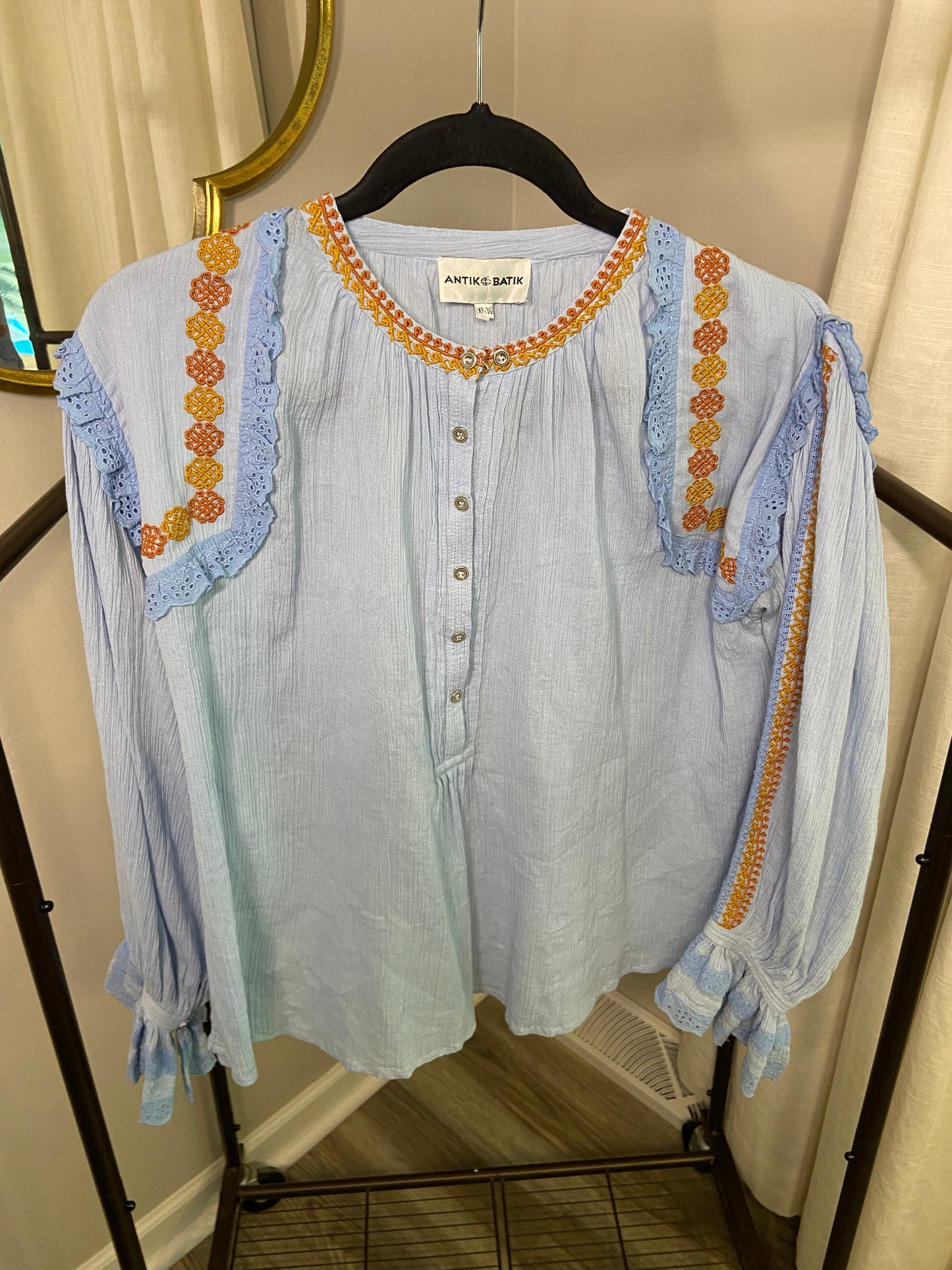 Antik Batik Blouse with crêpe effect size XS