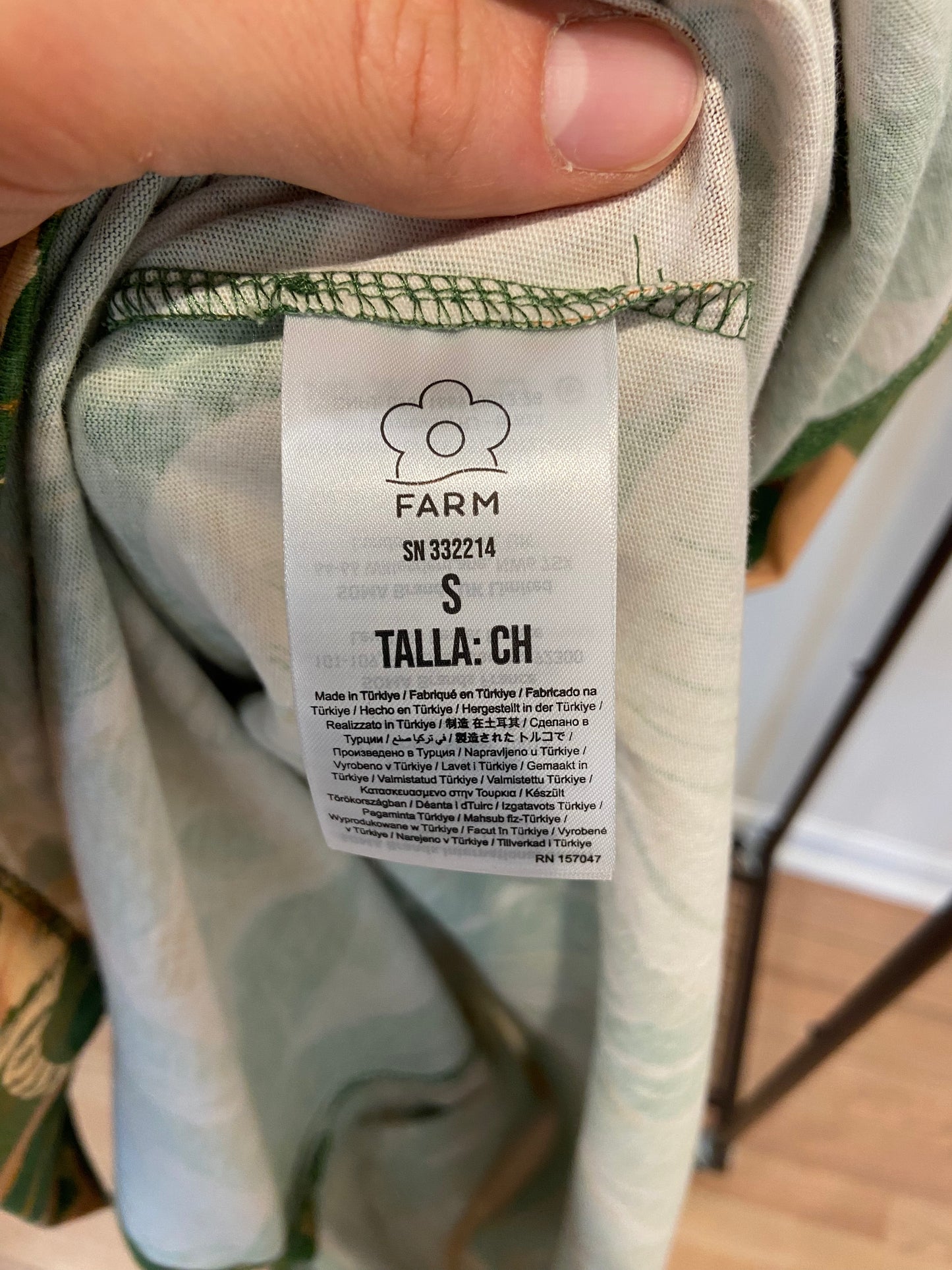 Farm Rio Tropical Isla Padded Shoulders Midi Dress size S