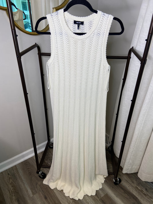 ME+EM Textured Cotton Knit Scallop Maxi Dress size S
