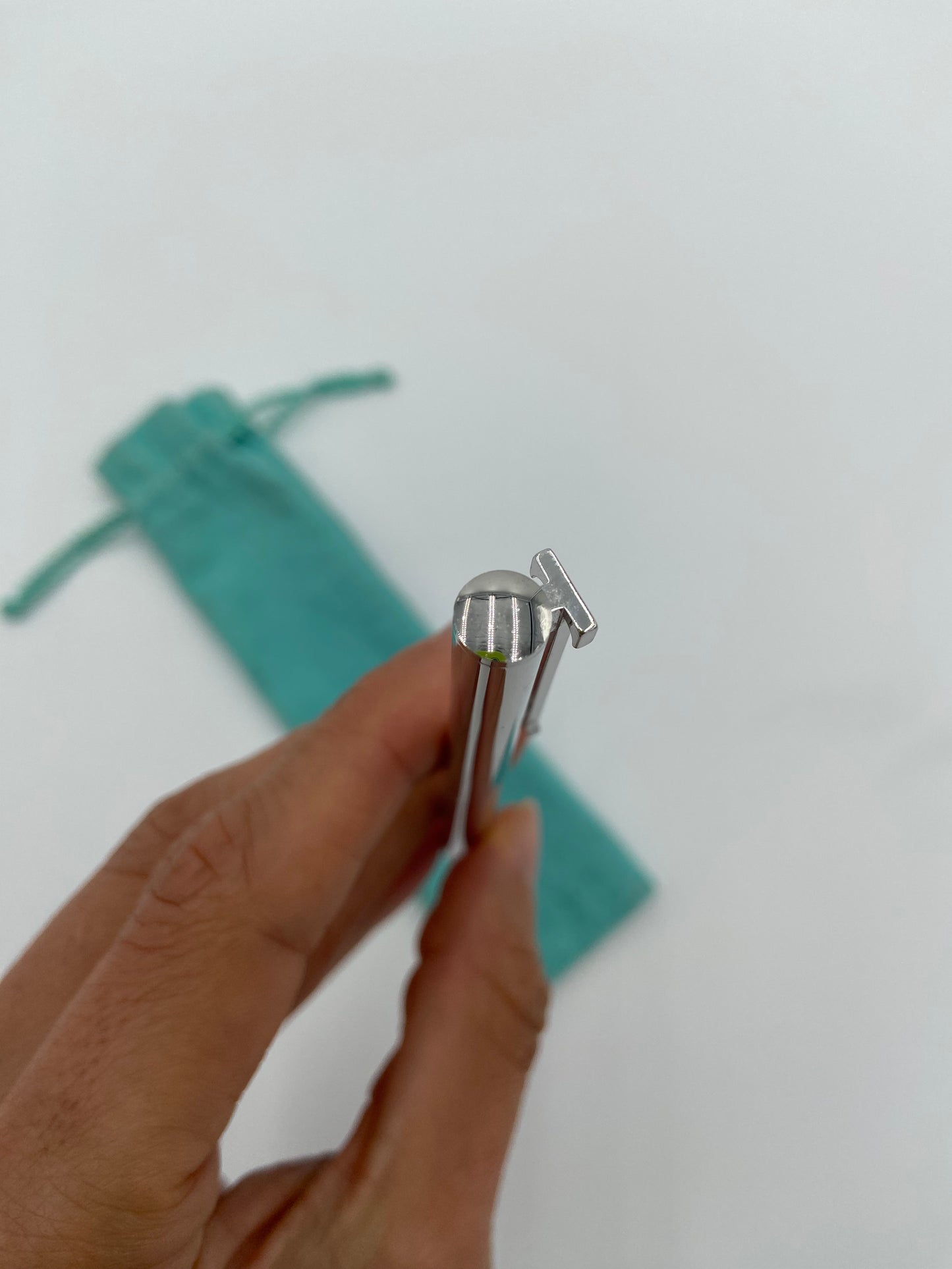 Tiffany & Co. Sterling Silver Black Fine Point Pen & T Clip
