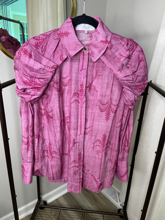 Isla + White Puff Sleeve Blouse size S