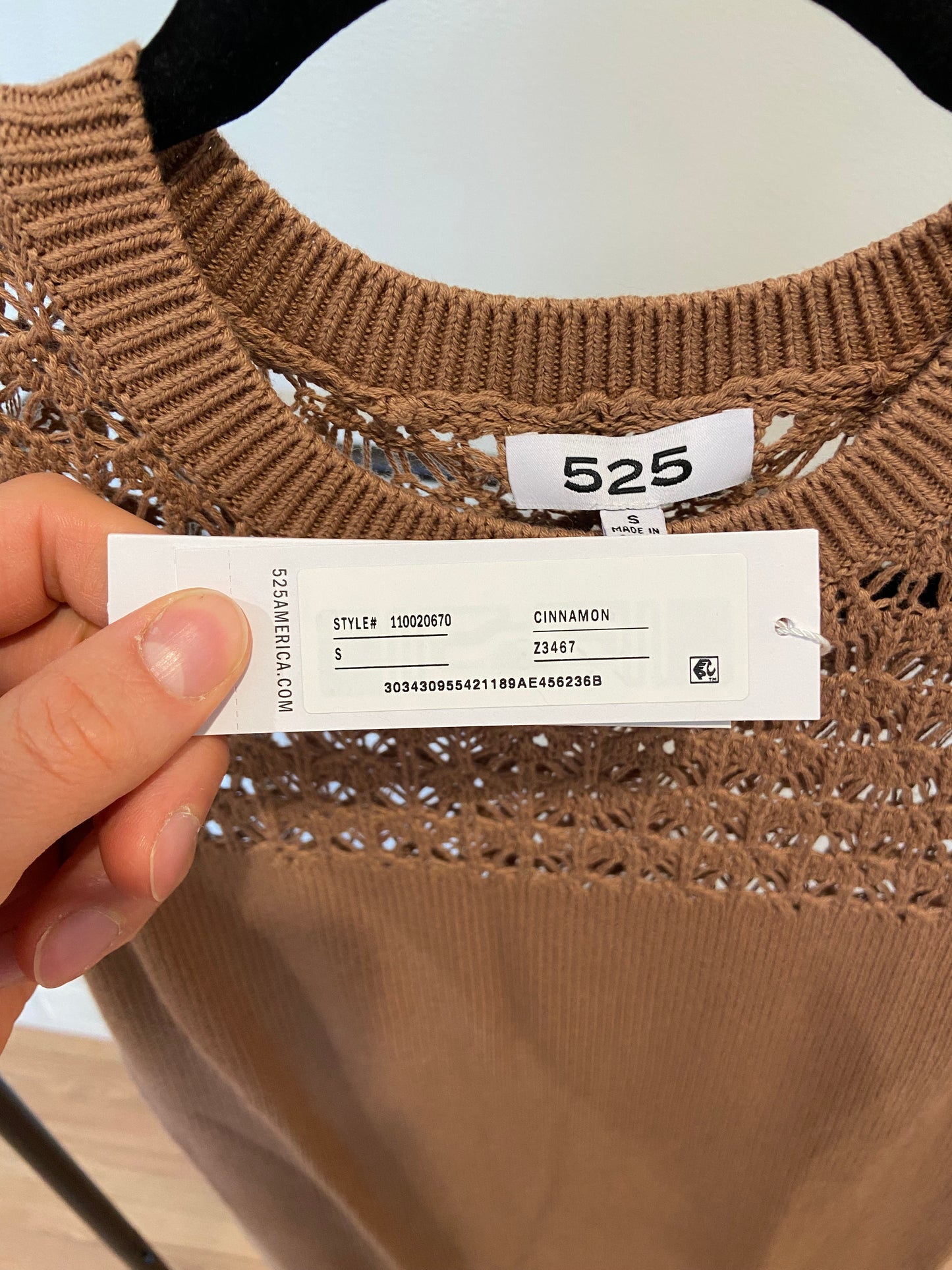 525 America Tori crochet Dress in Cinnamon size S