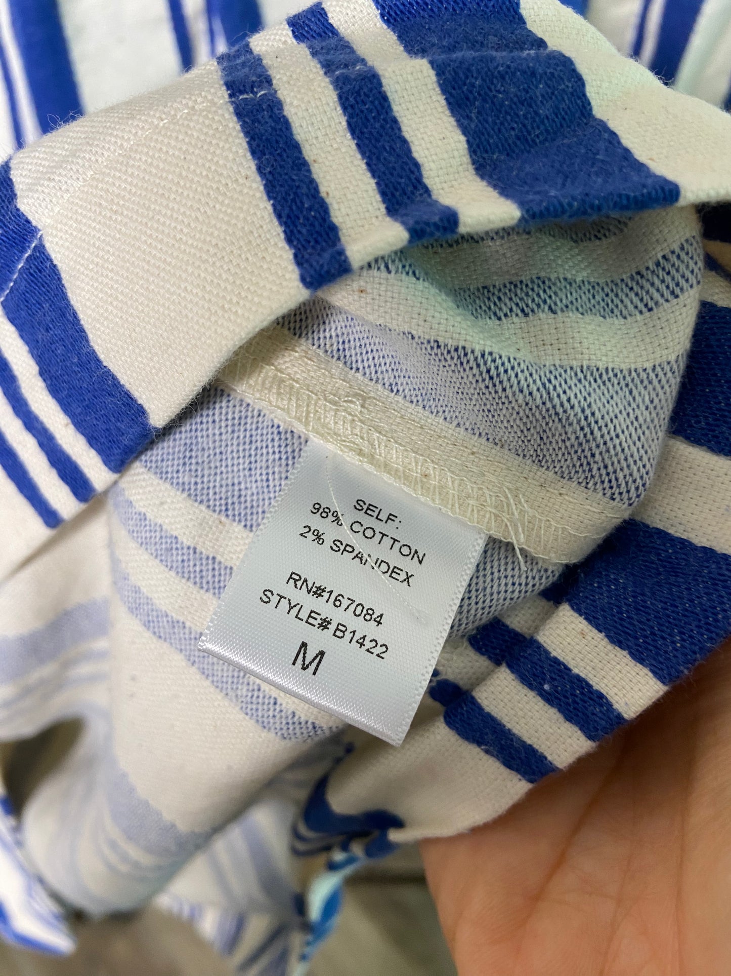 Pomander Place French Blue Stripe Louis Short and Top Set size M