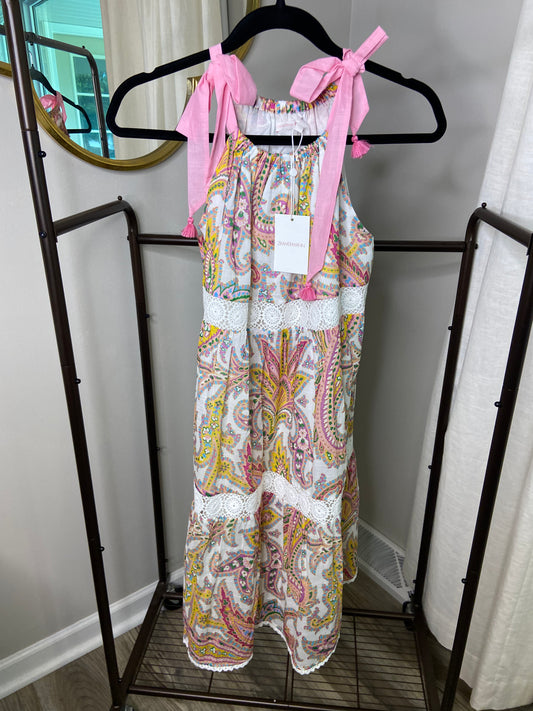 Zimmermann Kids' Teddy Paisley Tiered Sundress size 10