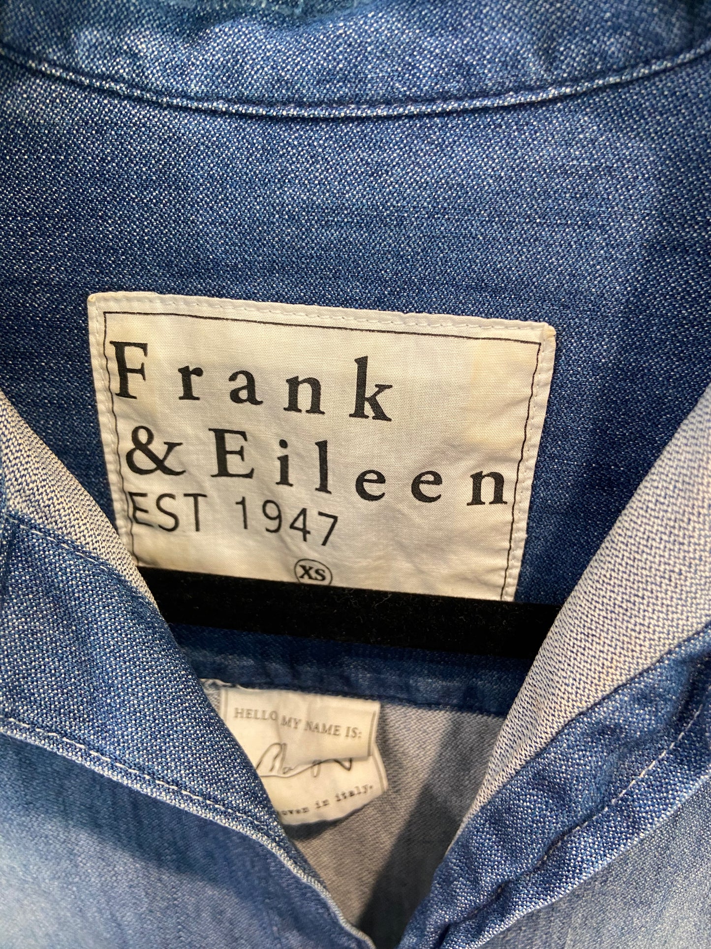 Frank & Eileen Mary Denim Shirt Dress in Distressed Vintage Wash size XS