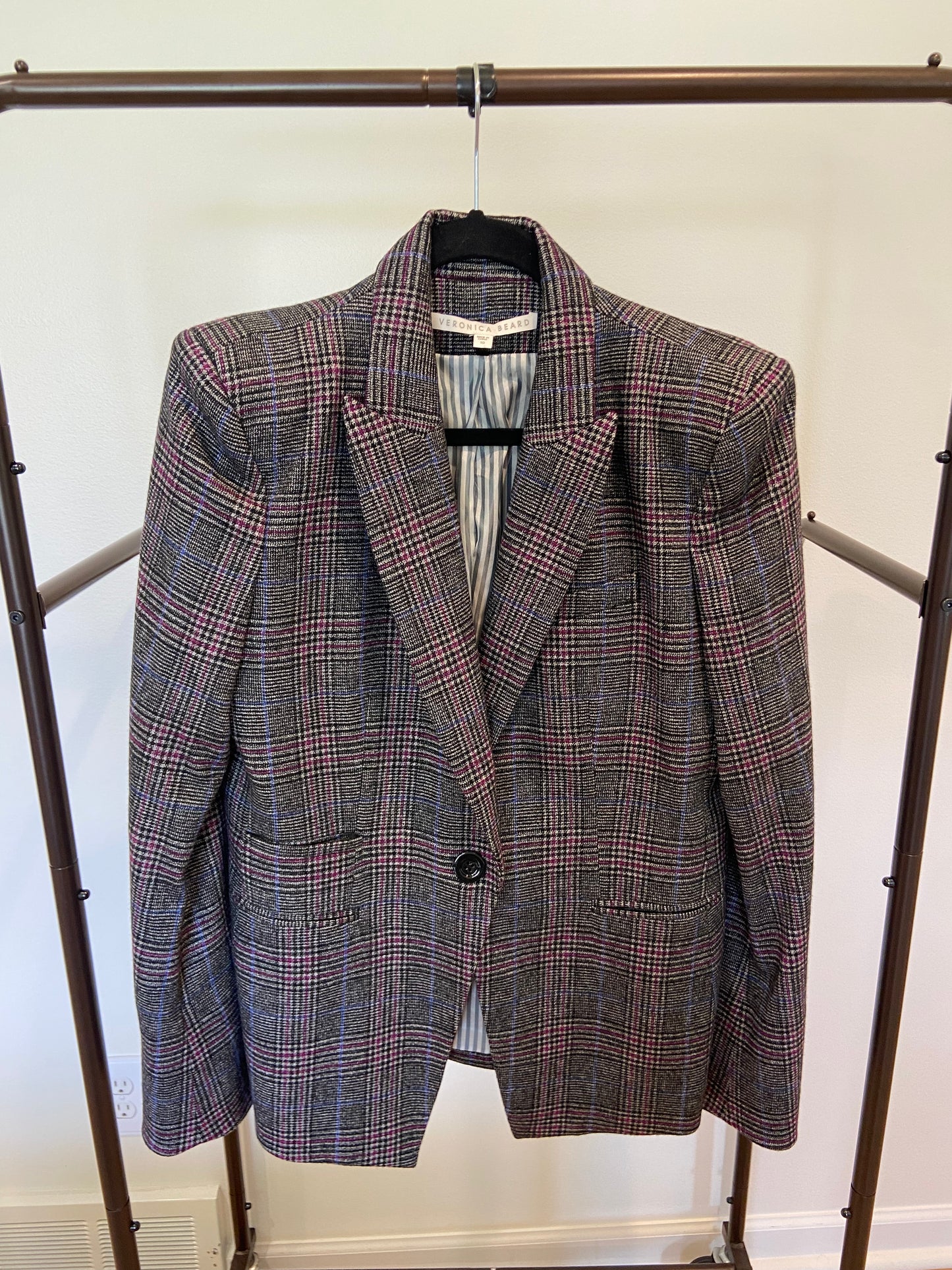 Veronica Beard Brock Glen Plaid Dickey Blazer size 10