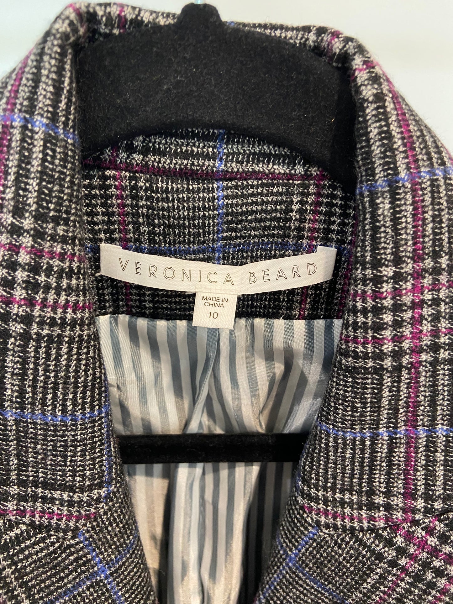 Veronica Beard Brock Glen Plaid Dickey Blazer size 10