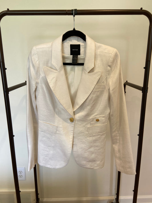 Smythe Linen Classic Duchess Blazer size 10
