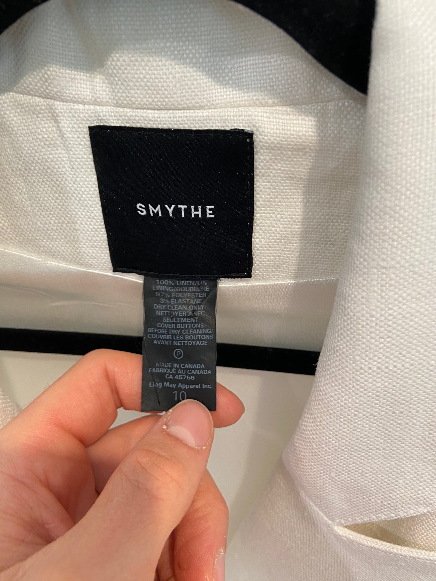 Smythe Linen Classic Duchess Blazer size 10