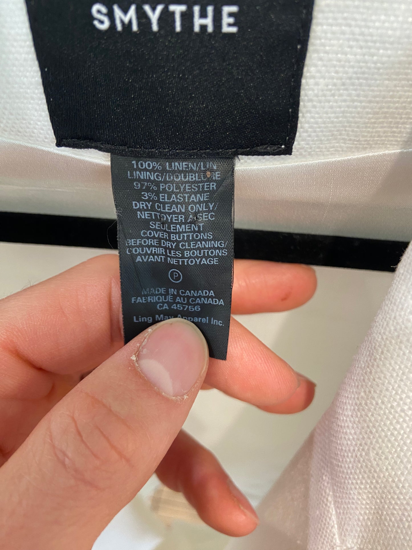 Smythe Linen Classic Duchess Blazer size 10