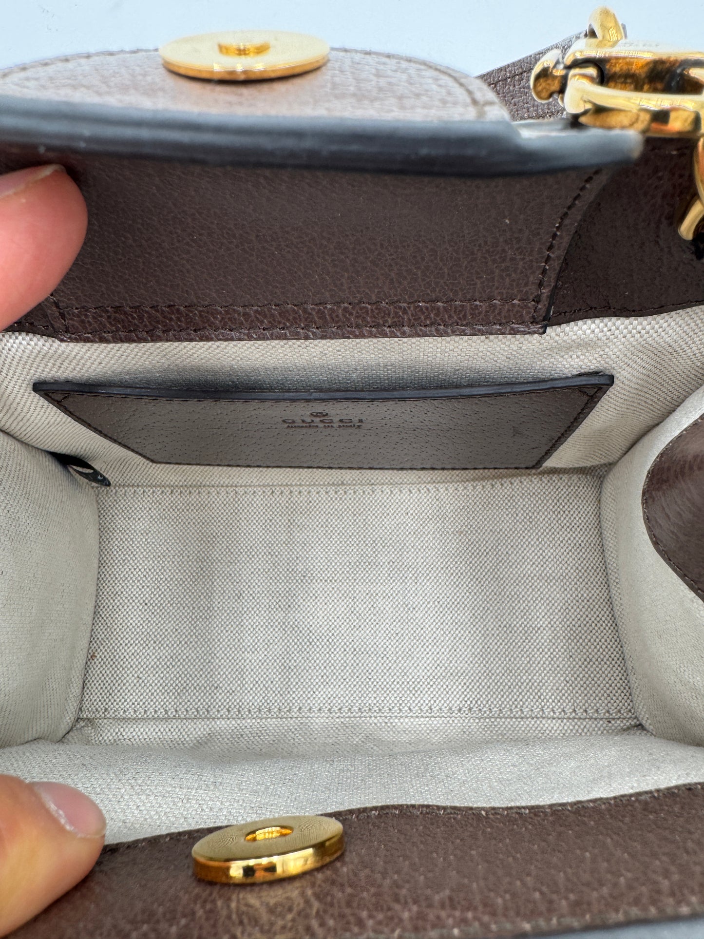 Gucci Mini Jumbo GG Canvas 2-Ways Tote Handbag Brown