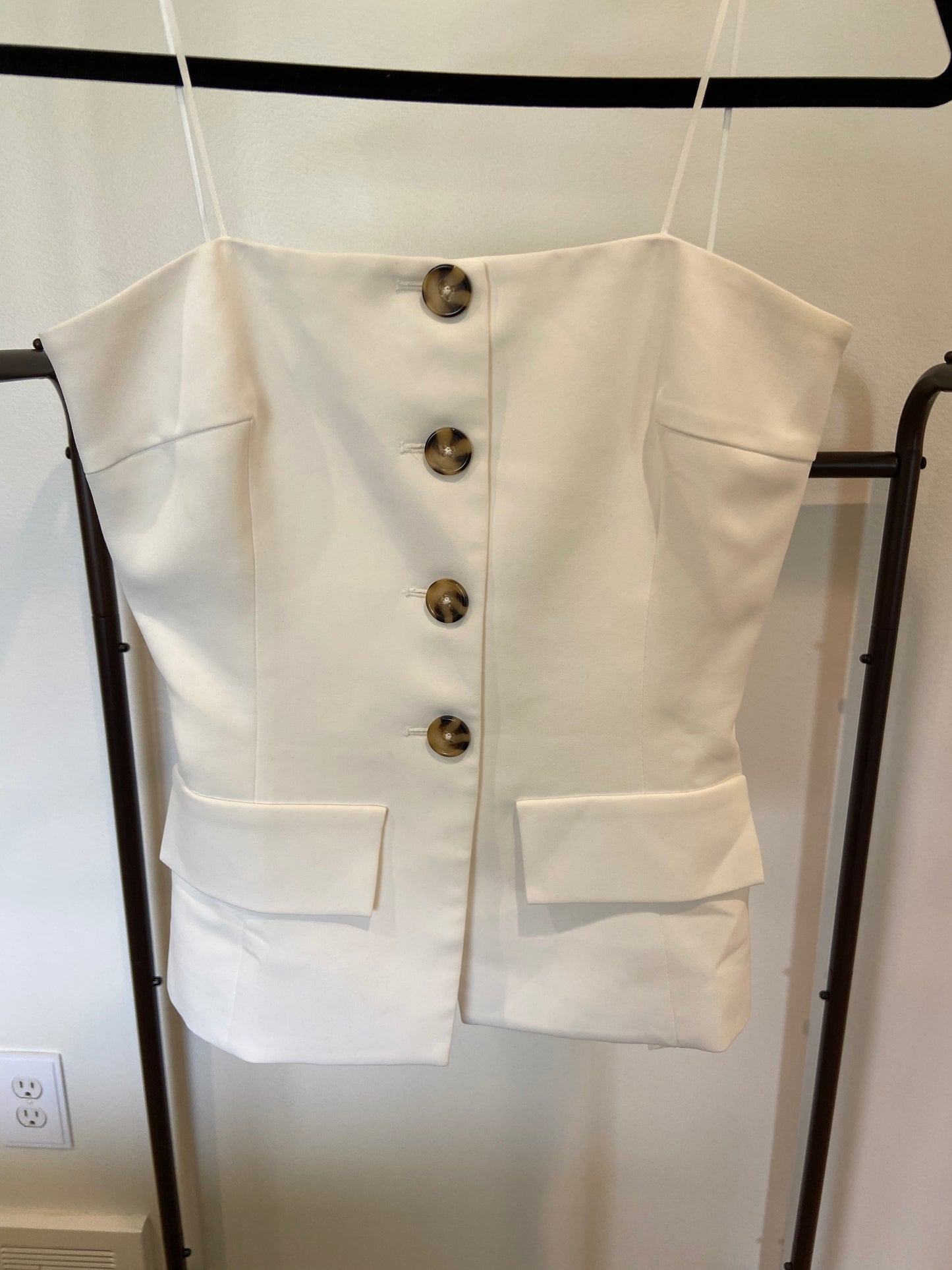 Amanda Uprichard Kourt Strapless Top and Kelso Shorts Set size XS
