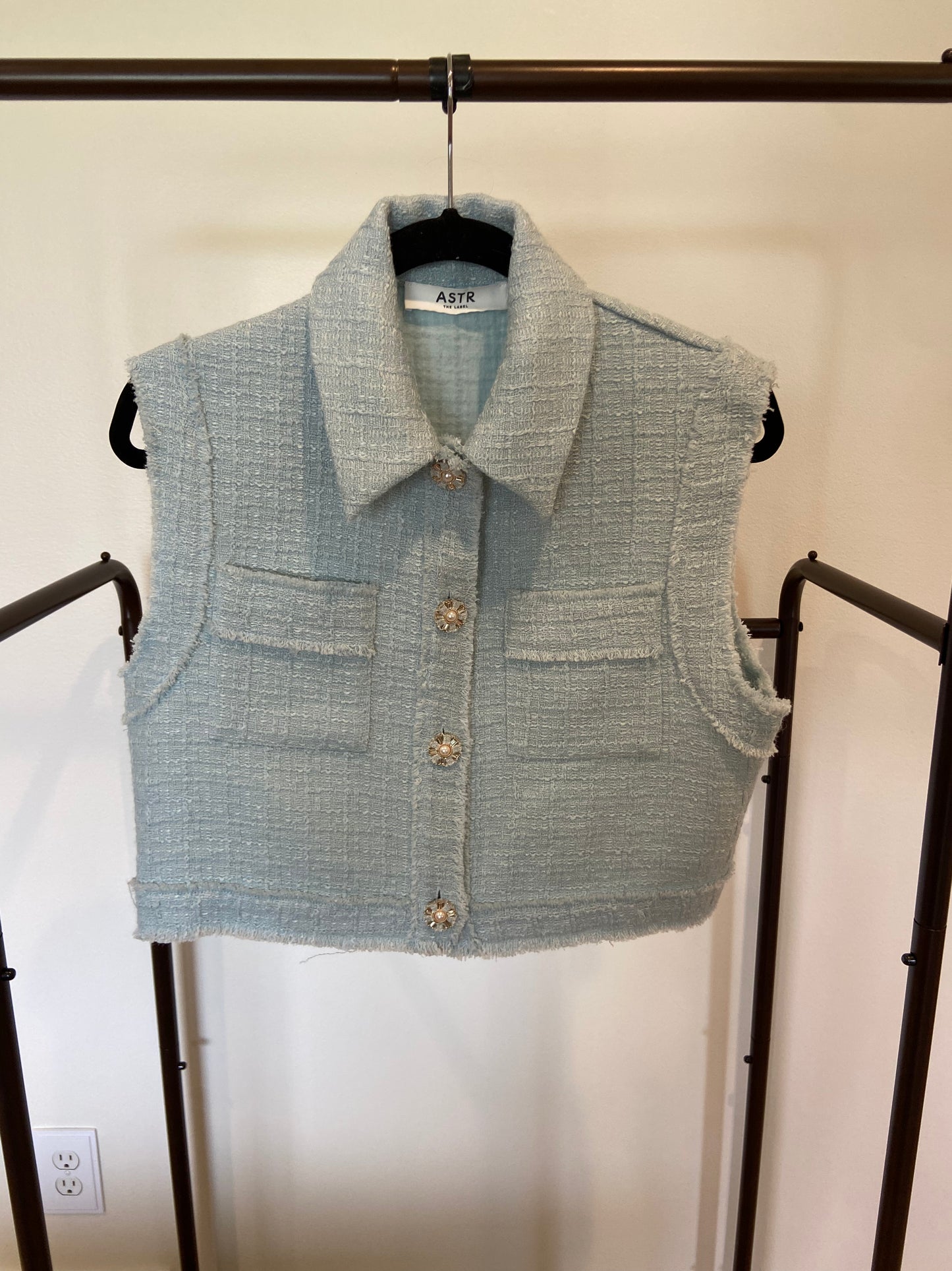 ASTR Jhene Tweed Sleeveless Top with Pleated Tweed Skort Set size XS/S