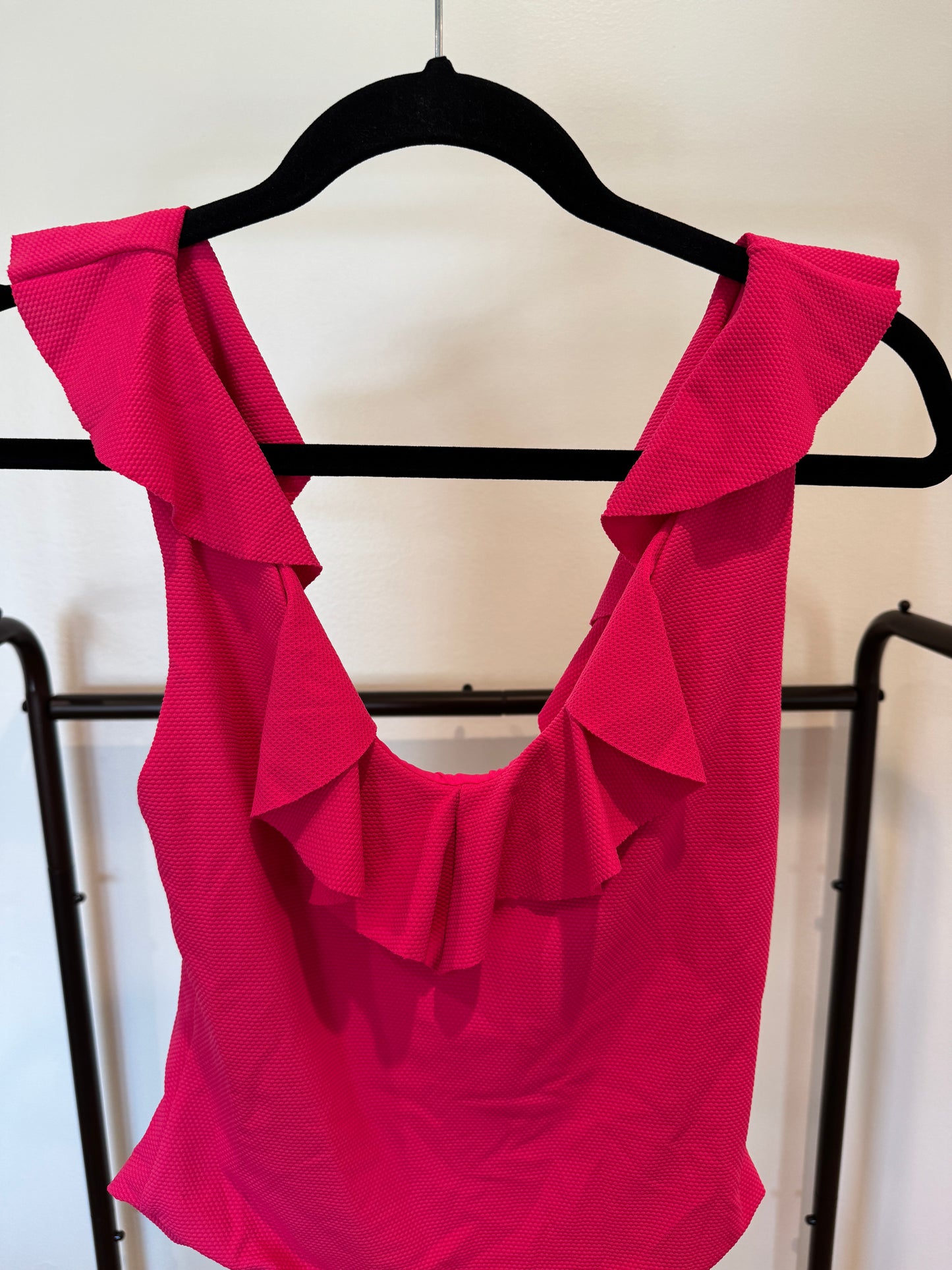 Eberjey Loreta Textured Pink One-Piece Swimsuit size S