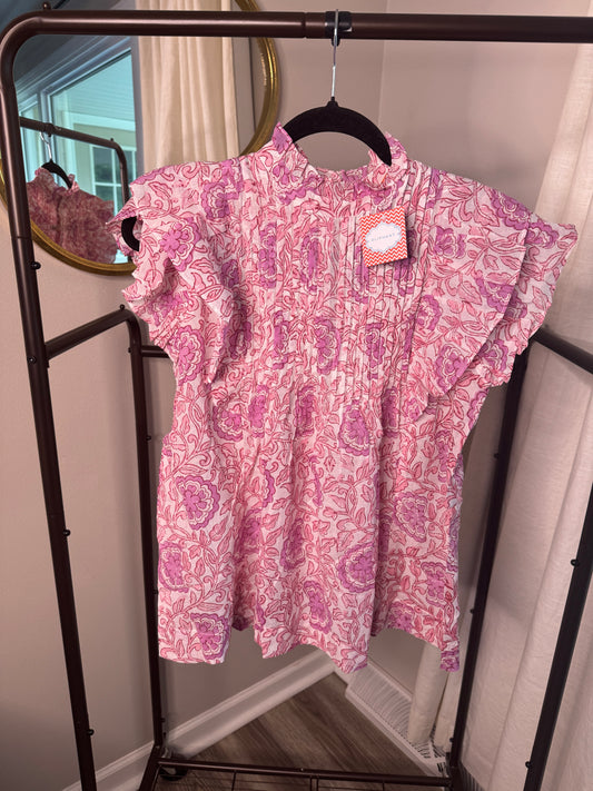 Oliphant Pintuck Ruffle Top size XXS