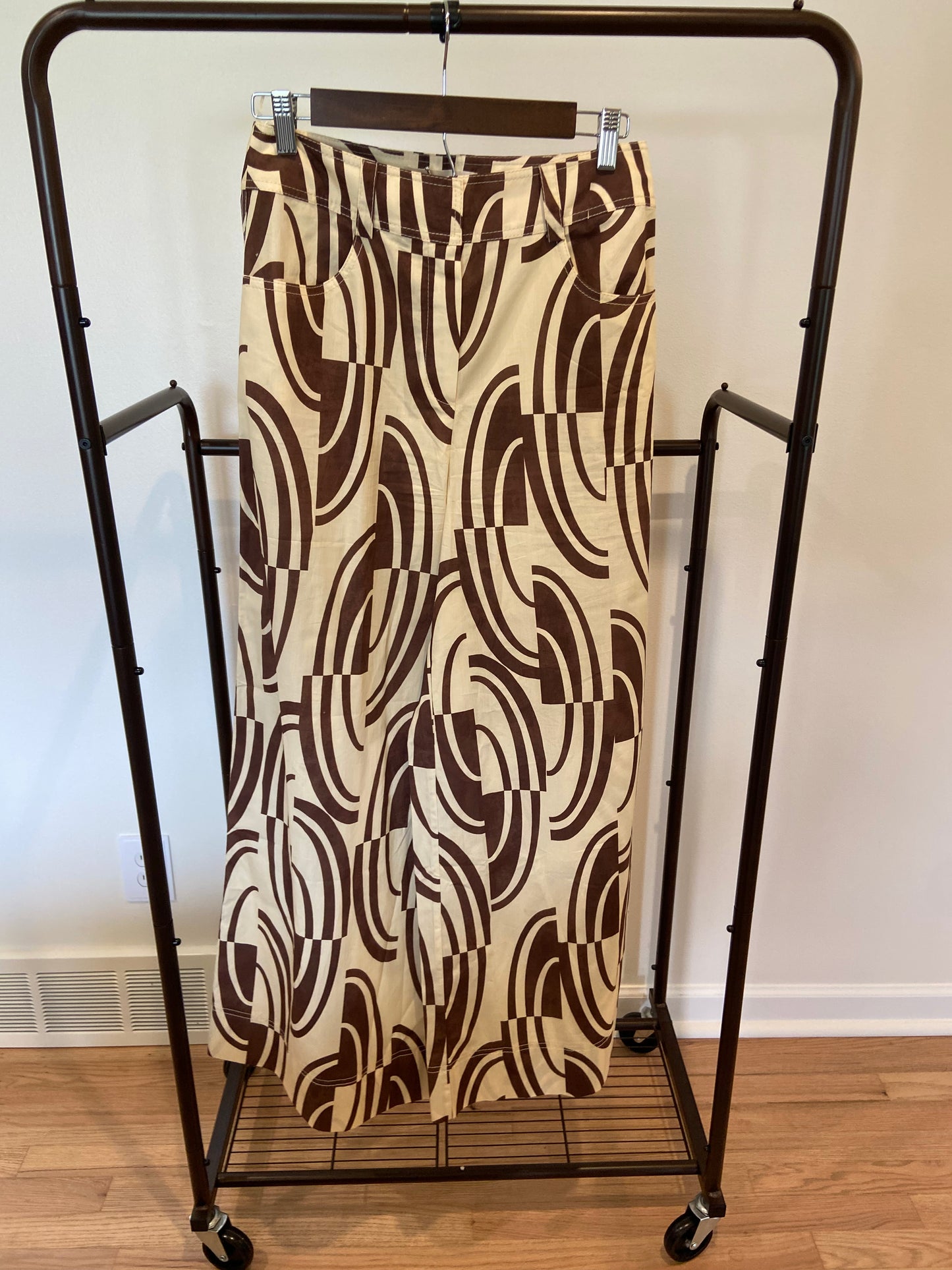 Exquise Abstract Print Cotton Shirt and Wide Leg Pant size 4/6