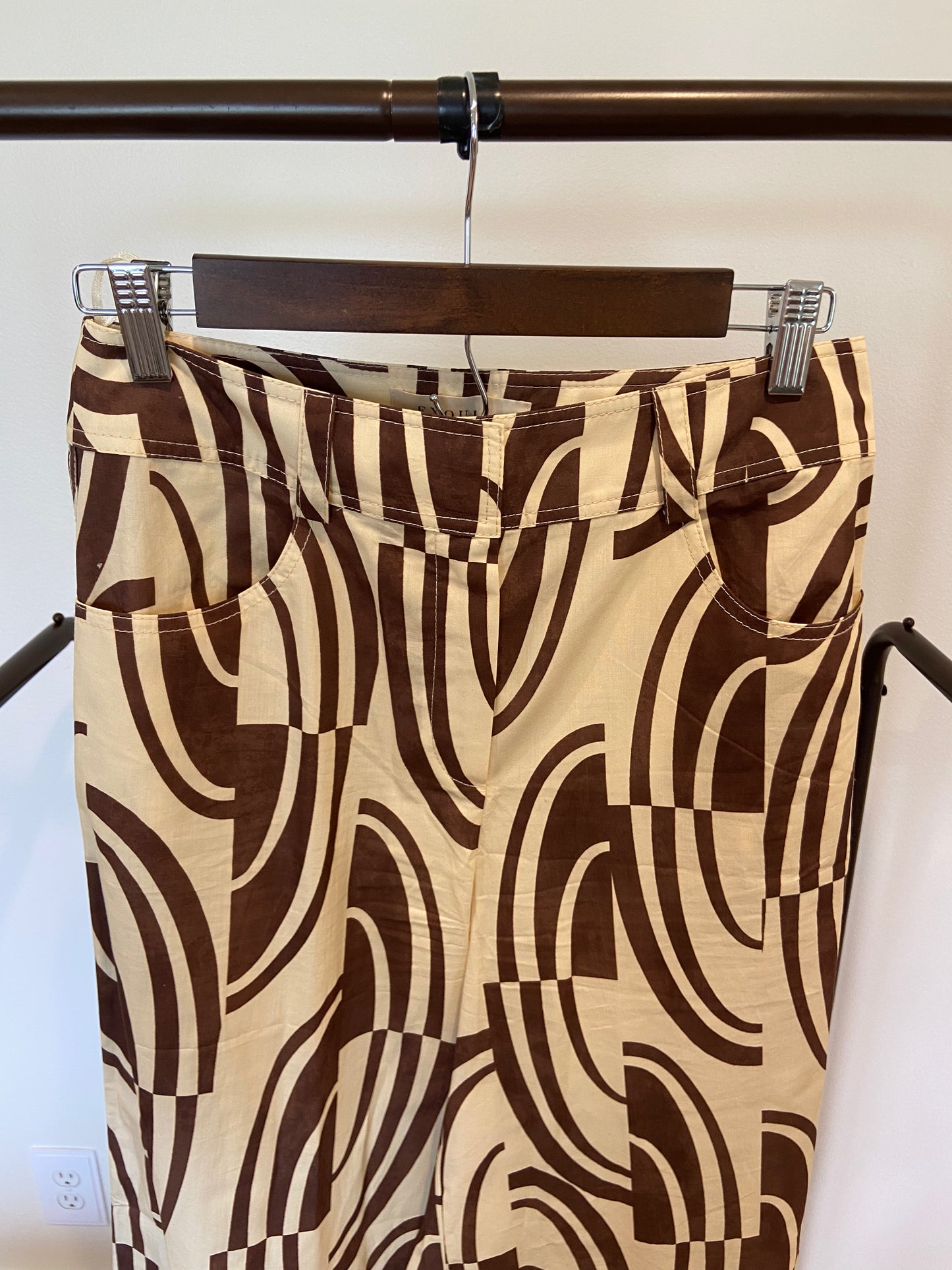 Exquise Abstract Print Cotton Shirt and Wide Leg Pant size 4/6