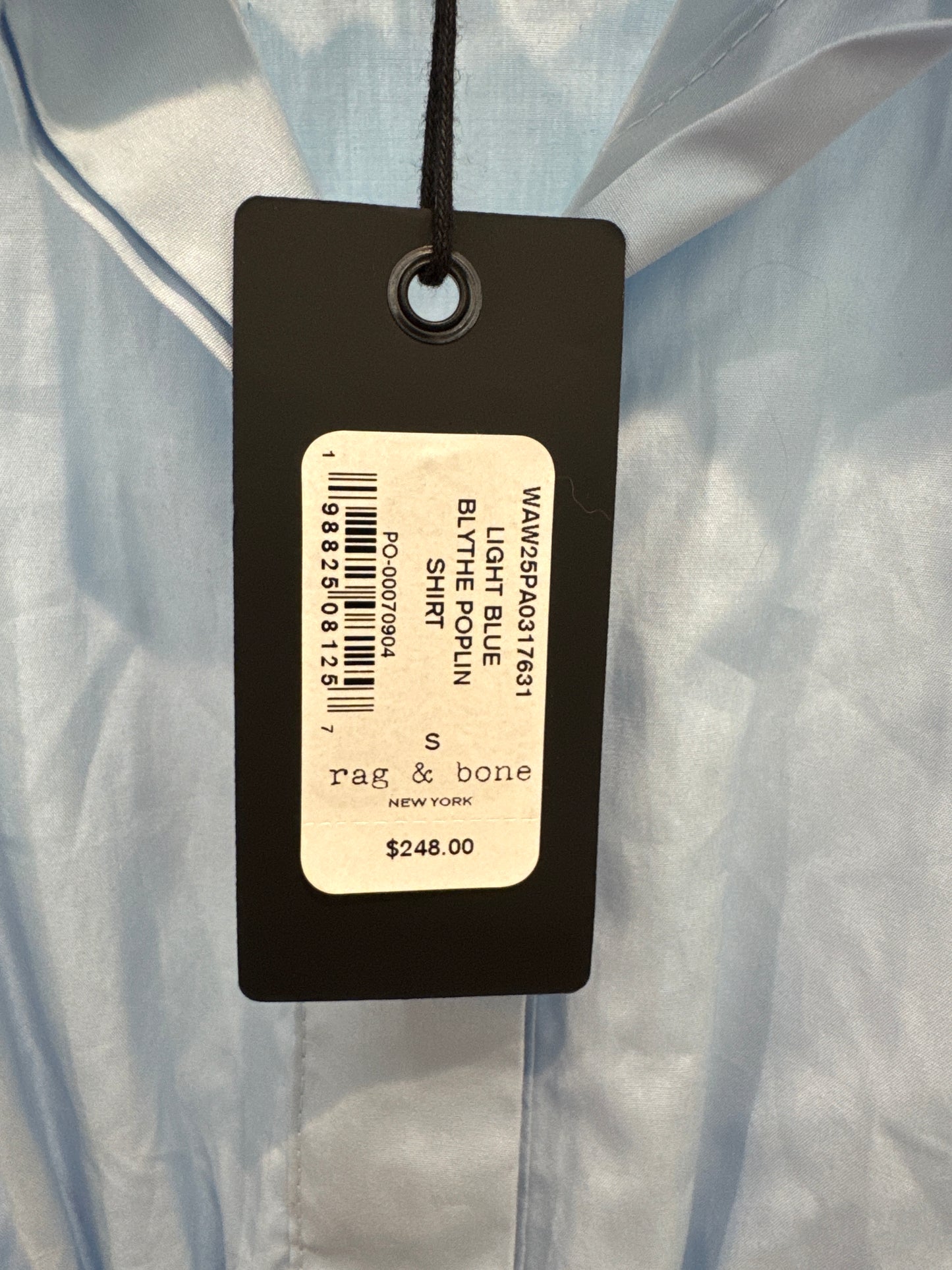 Rag and Bone Blythe Poplin Shirt Light Blue size S