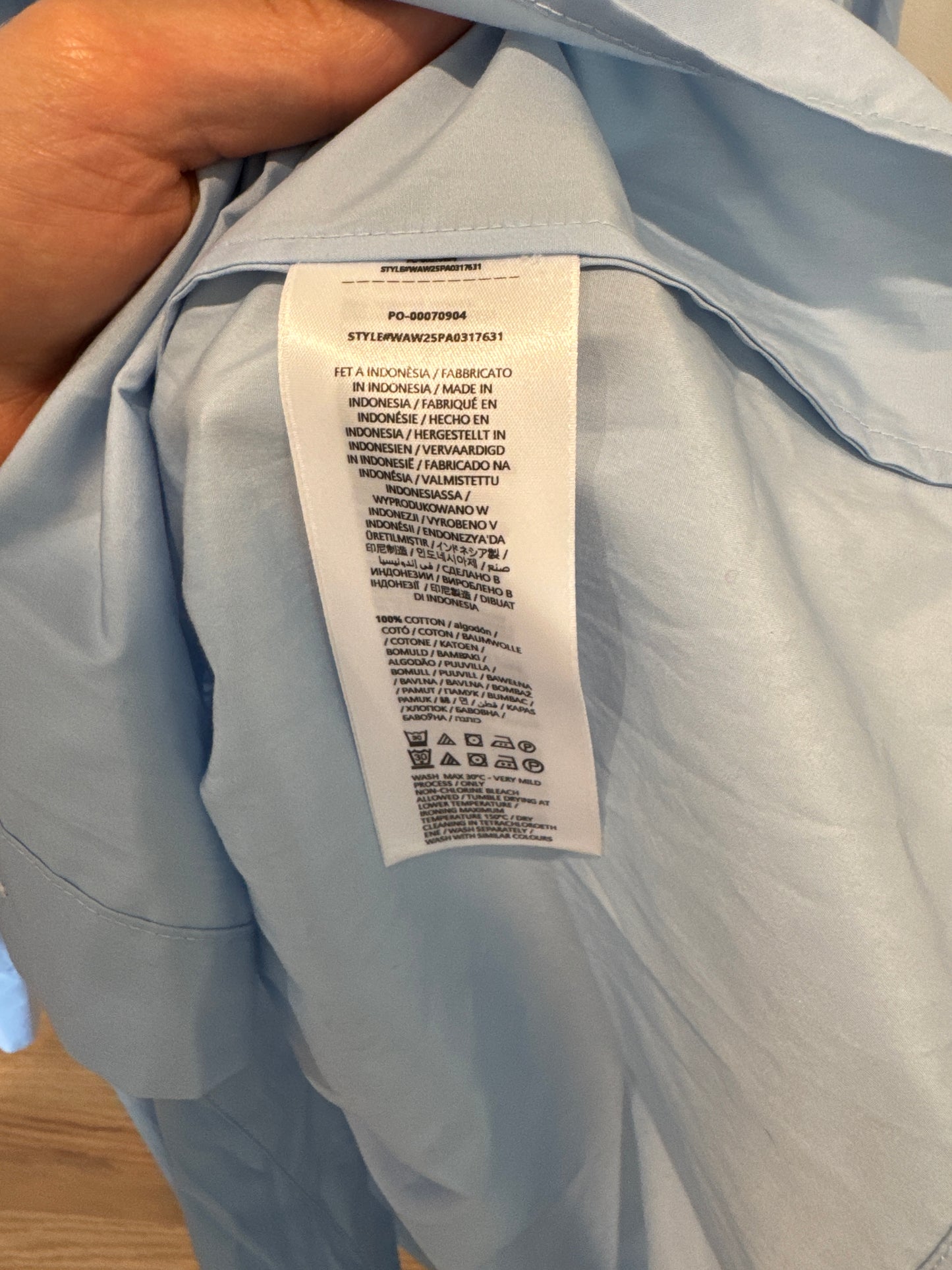 Rag and Bone Blythe Poplin Shirt Light Blue size S