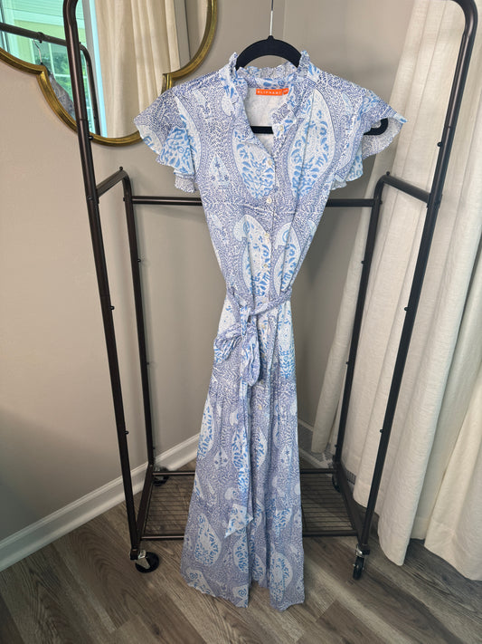 Oliphant Ruffle Maxi Dress Leela Peach size XXS