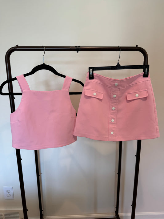 Amanda Uprichard Set Harley Top Harley Skirt in Antique Rose size XS