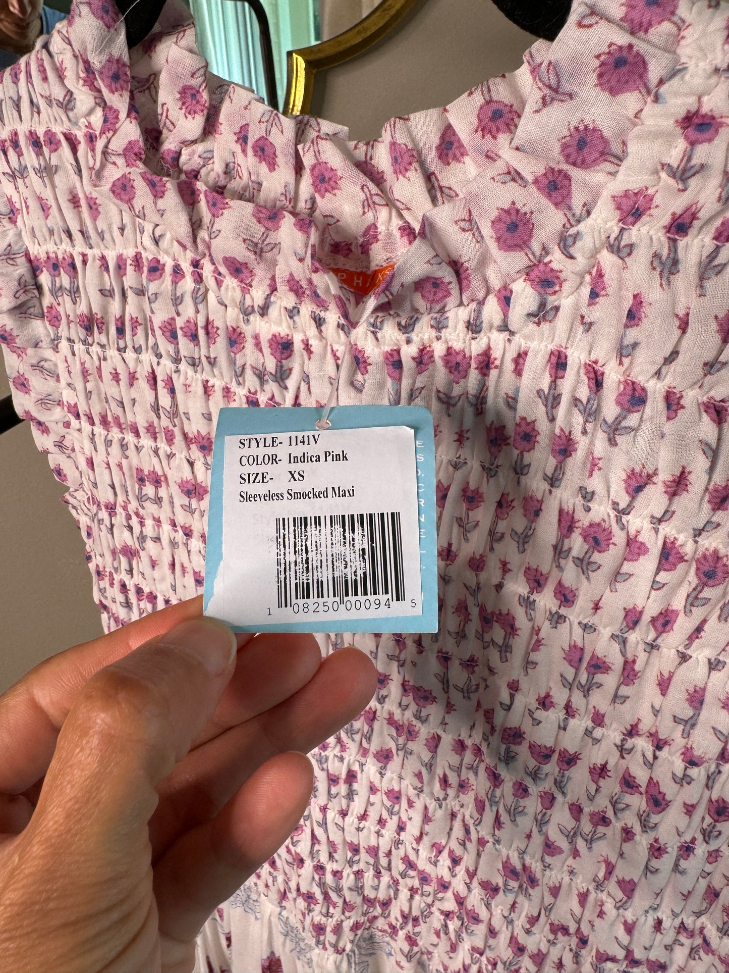 Oliphant Smocked Maxi Dress size XS