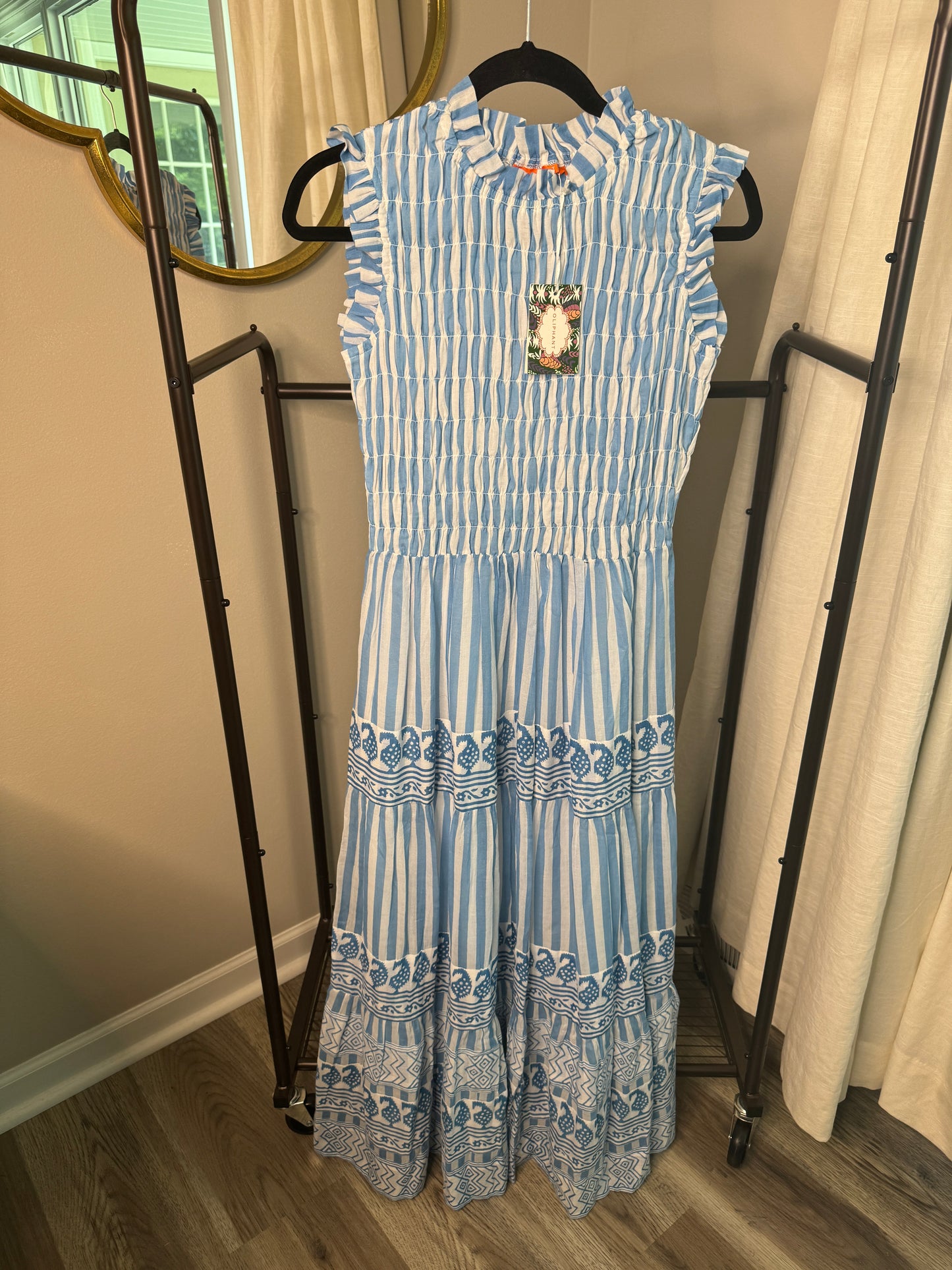 Oliphant Smocked Maxi Dress size XS