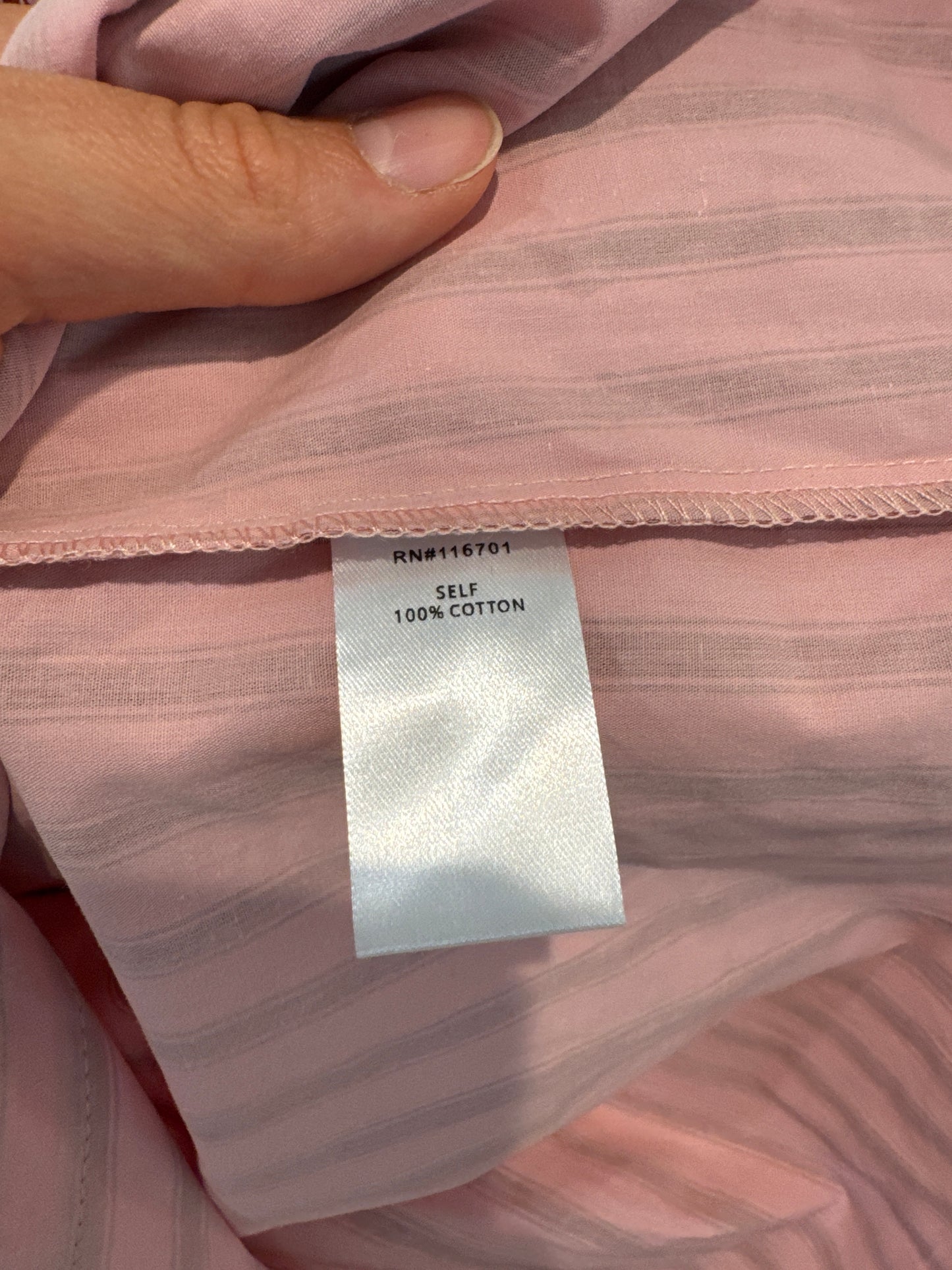Karlie Pink Stripe Ruffle Collar Top size M