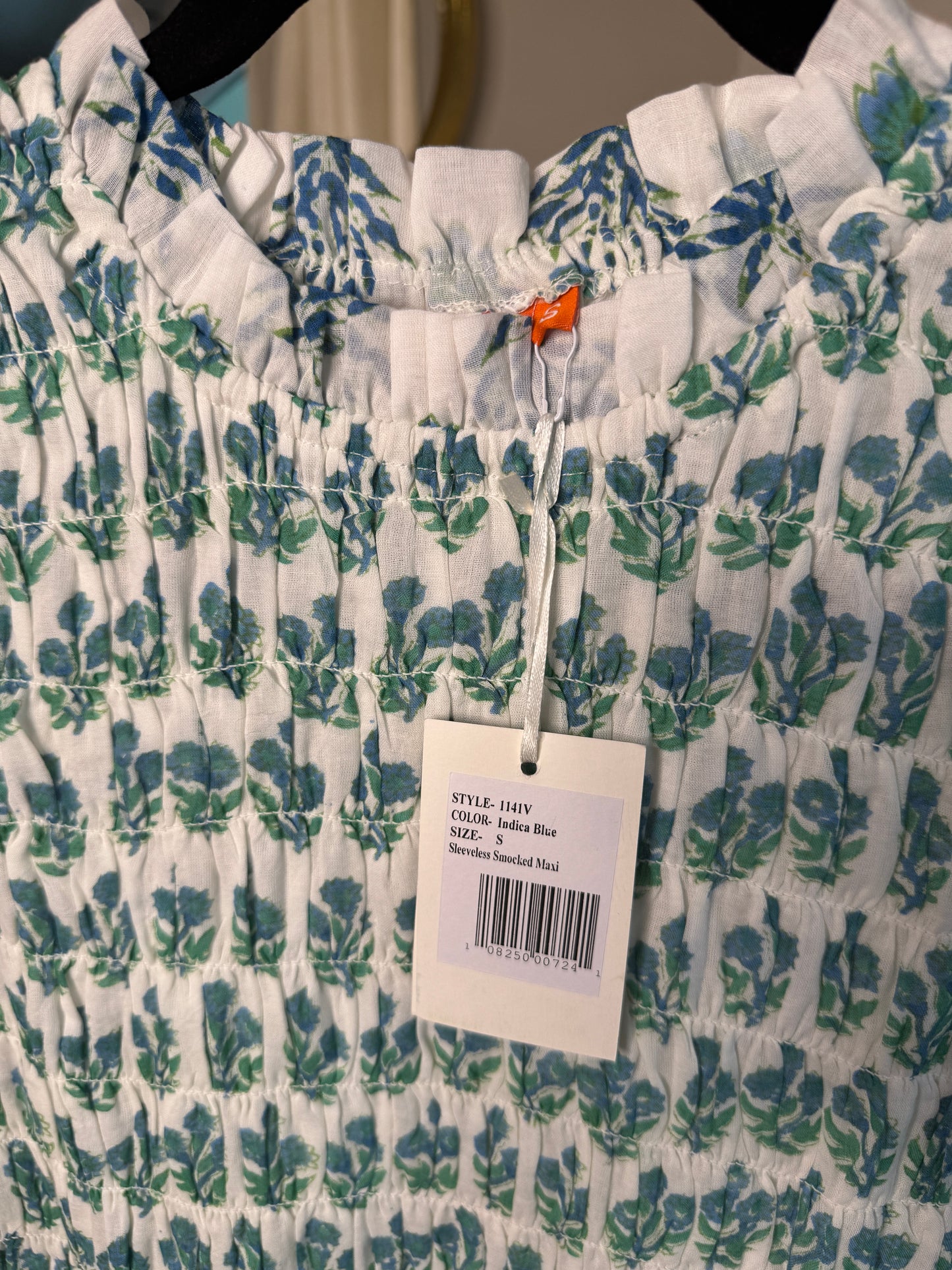 Oliphant Smocked Maxi Dress size S