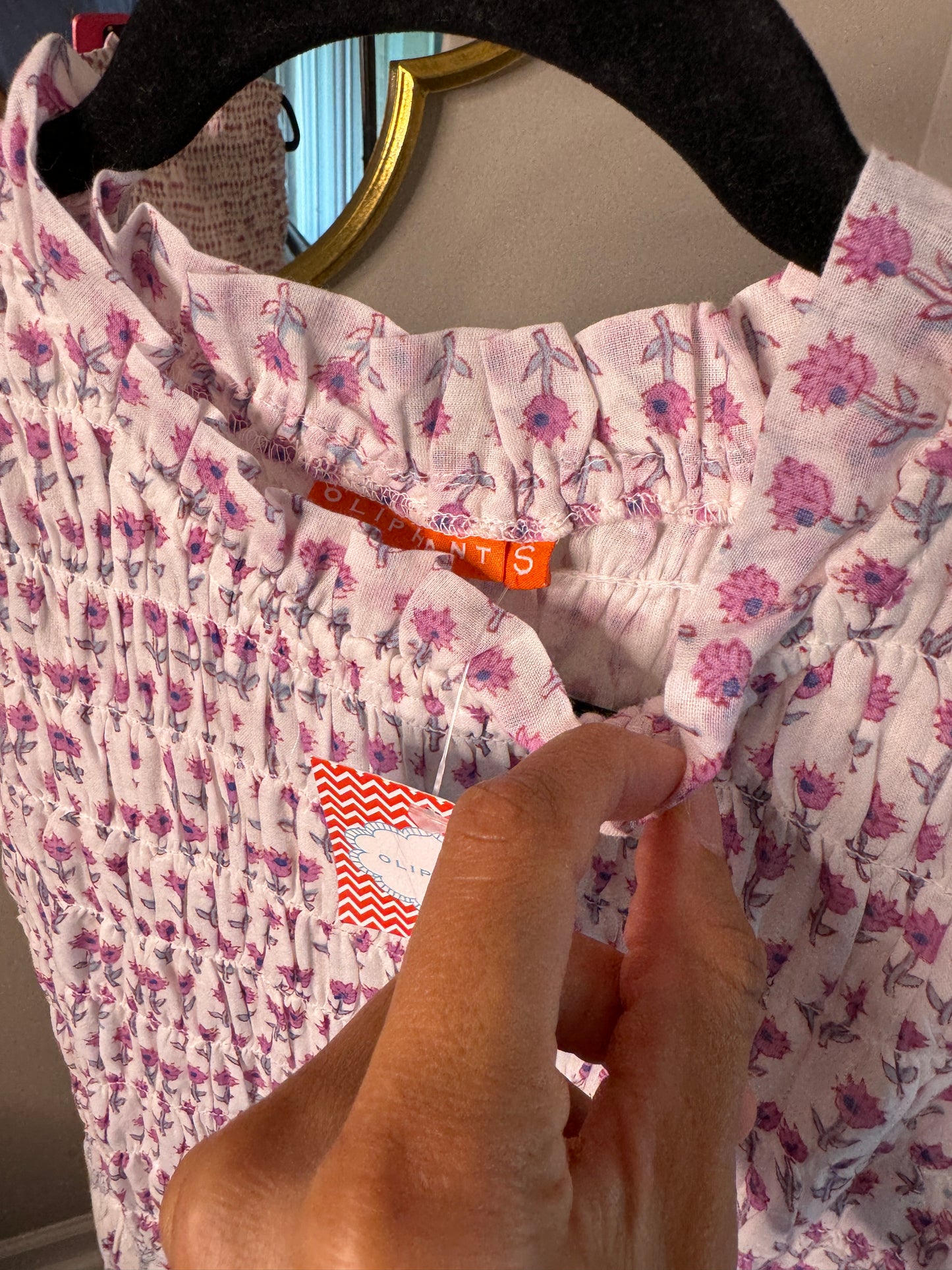 Oliphant Smocked Maxi Dress size S