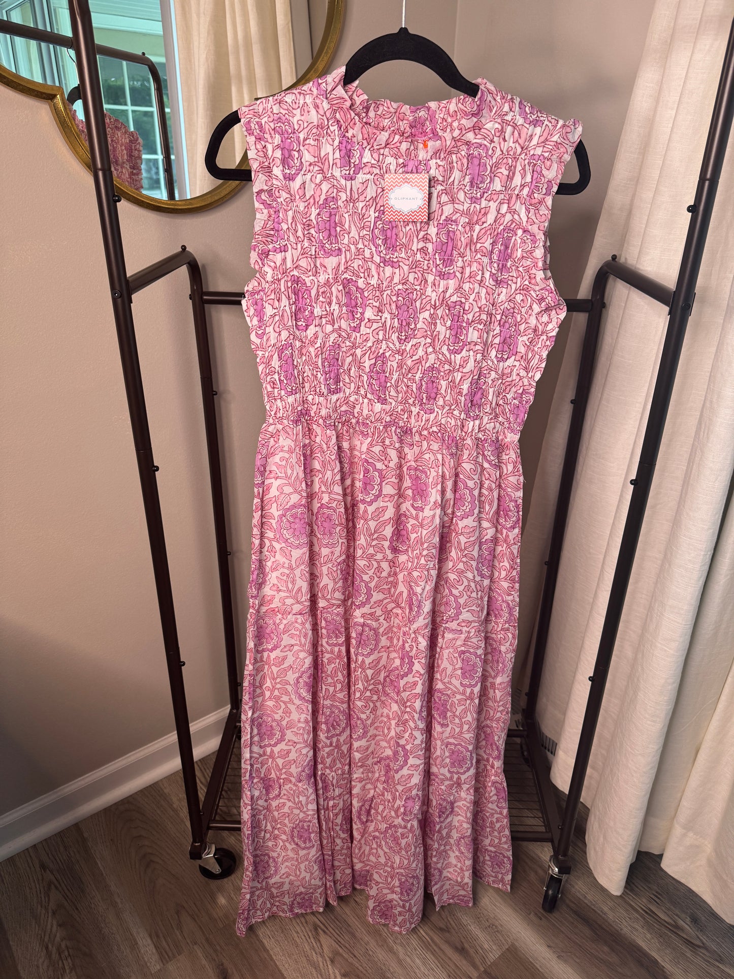 Oliphant Smocked Maxi Dress size M