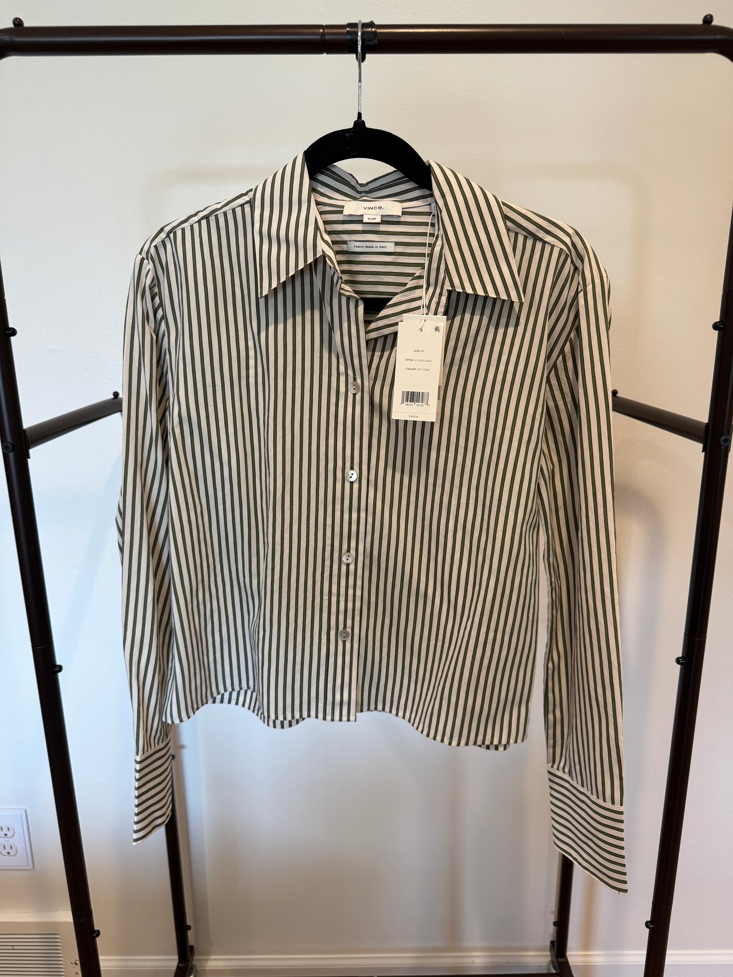 Vince Till Stripe Crop Shirt size XS