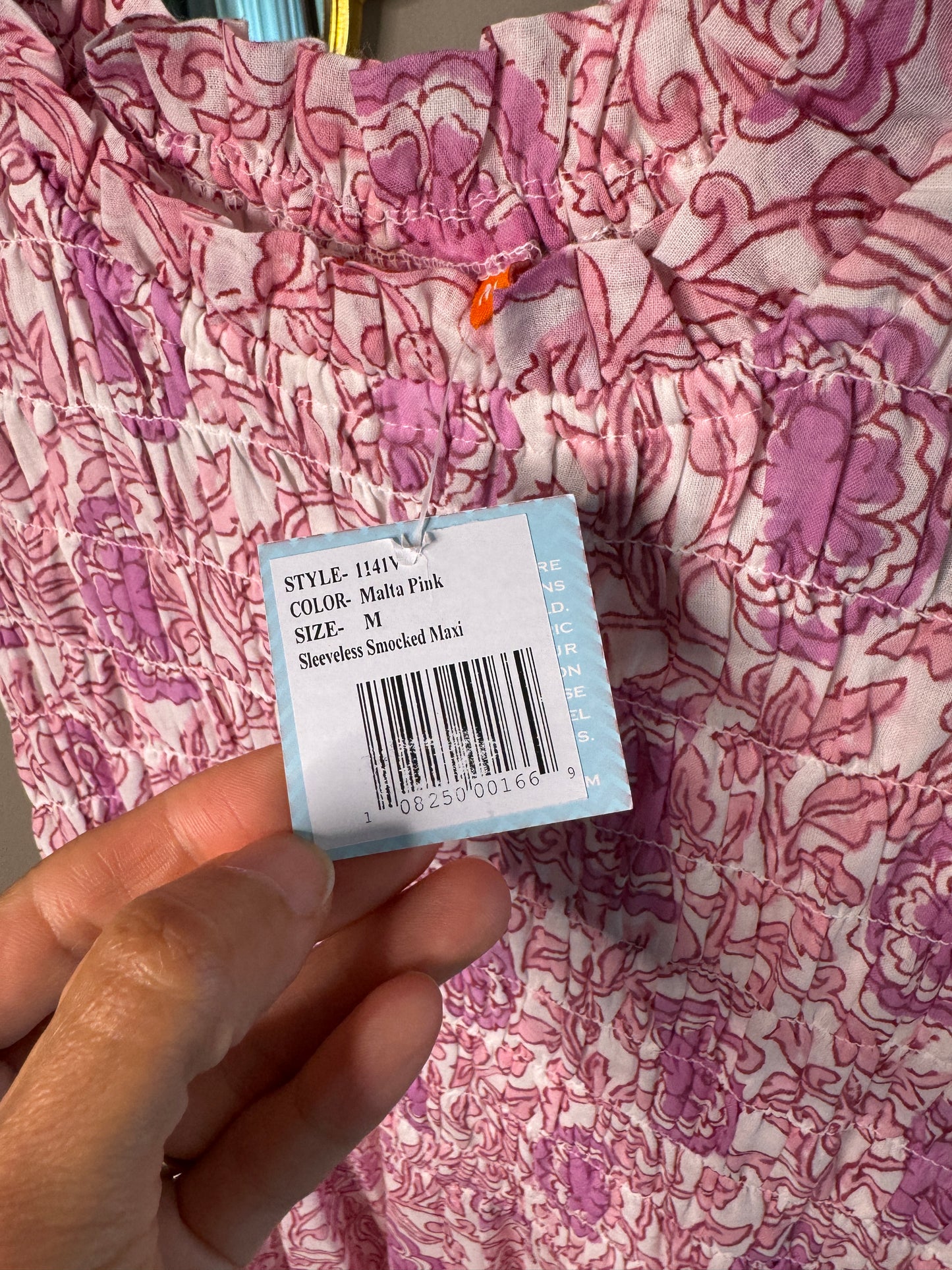 Oliphant Smocked Maxi Dress size M
