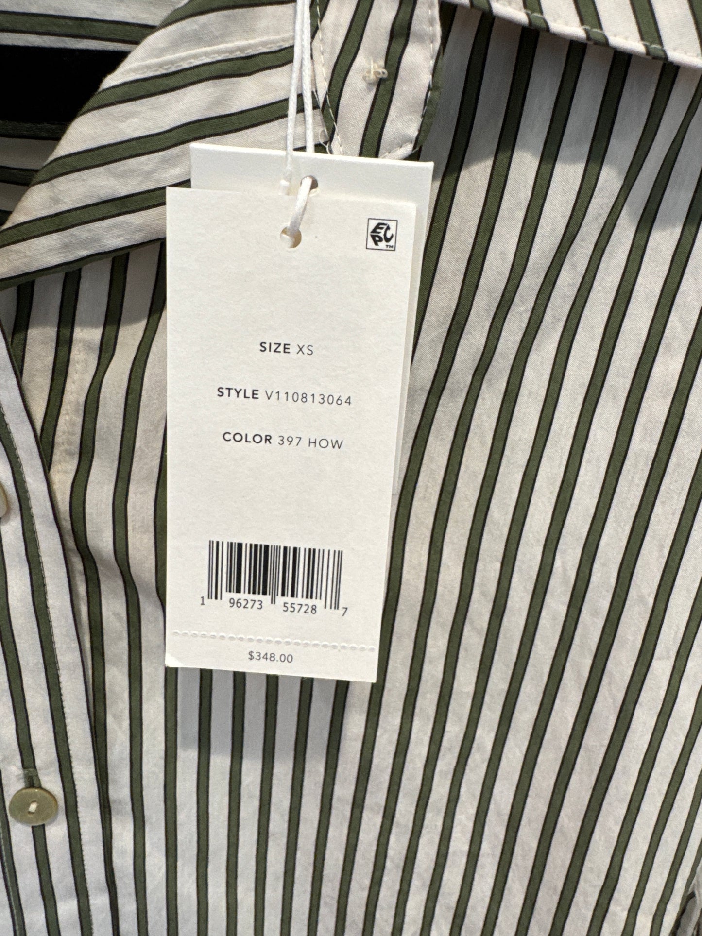 Vince Till Stripe Crop Shirt size XS