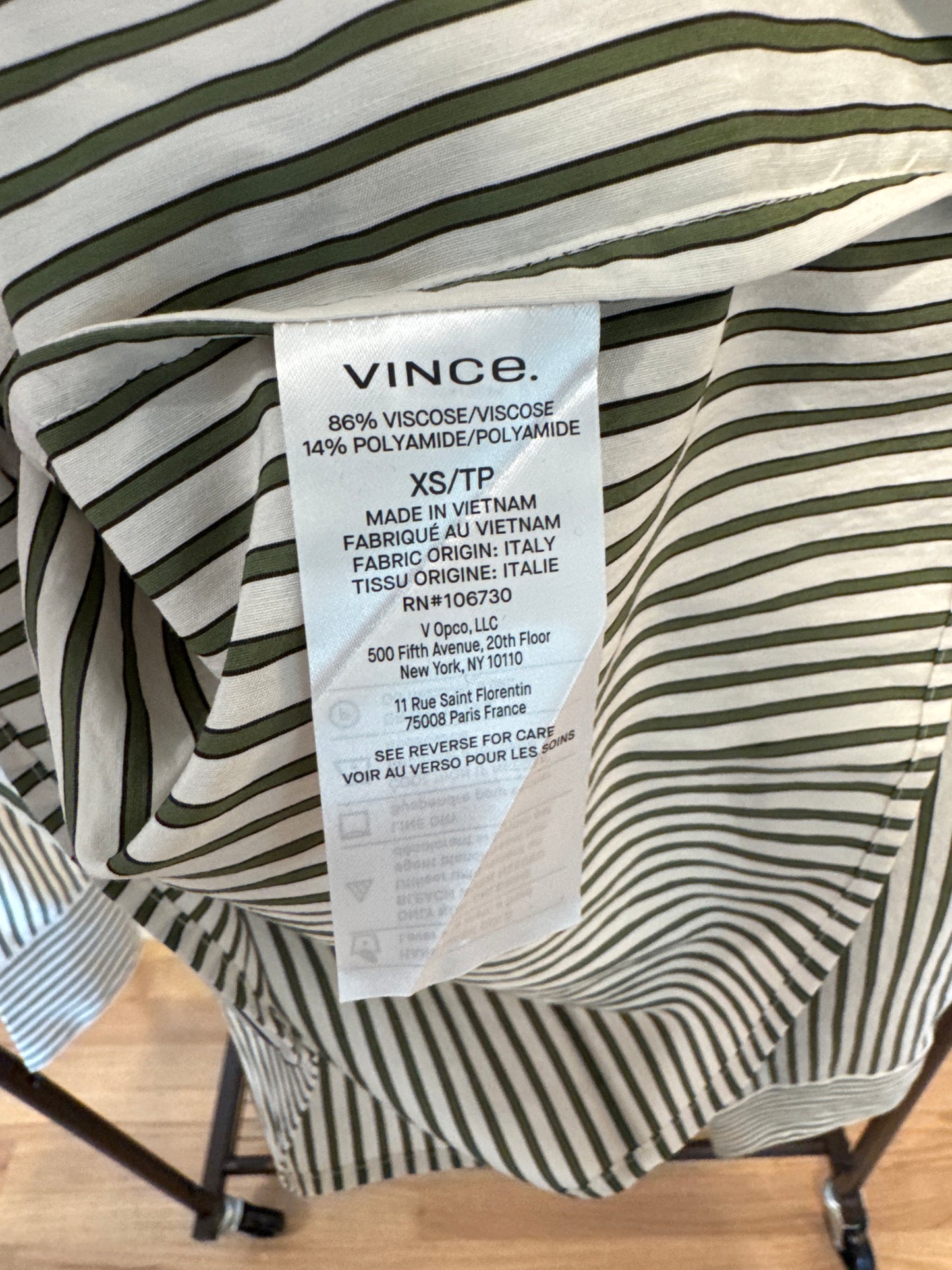 Vince Till Stripe Crop Shirt size XS