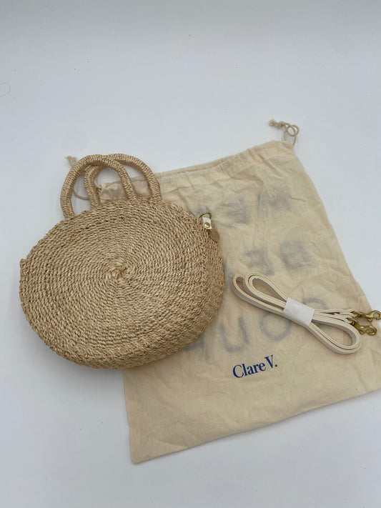 Clare V Straw Moyen Alice Bag