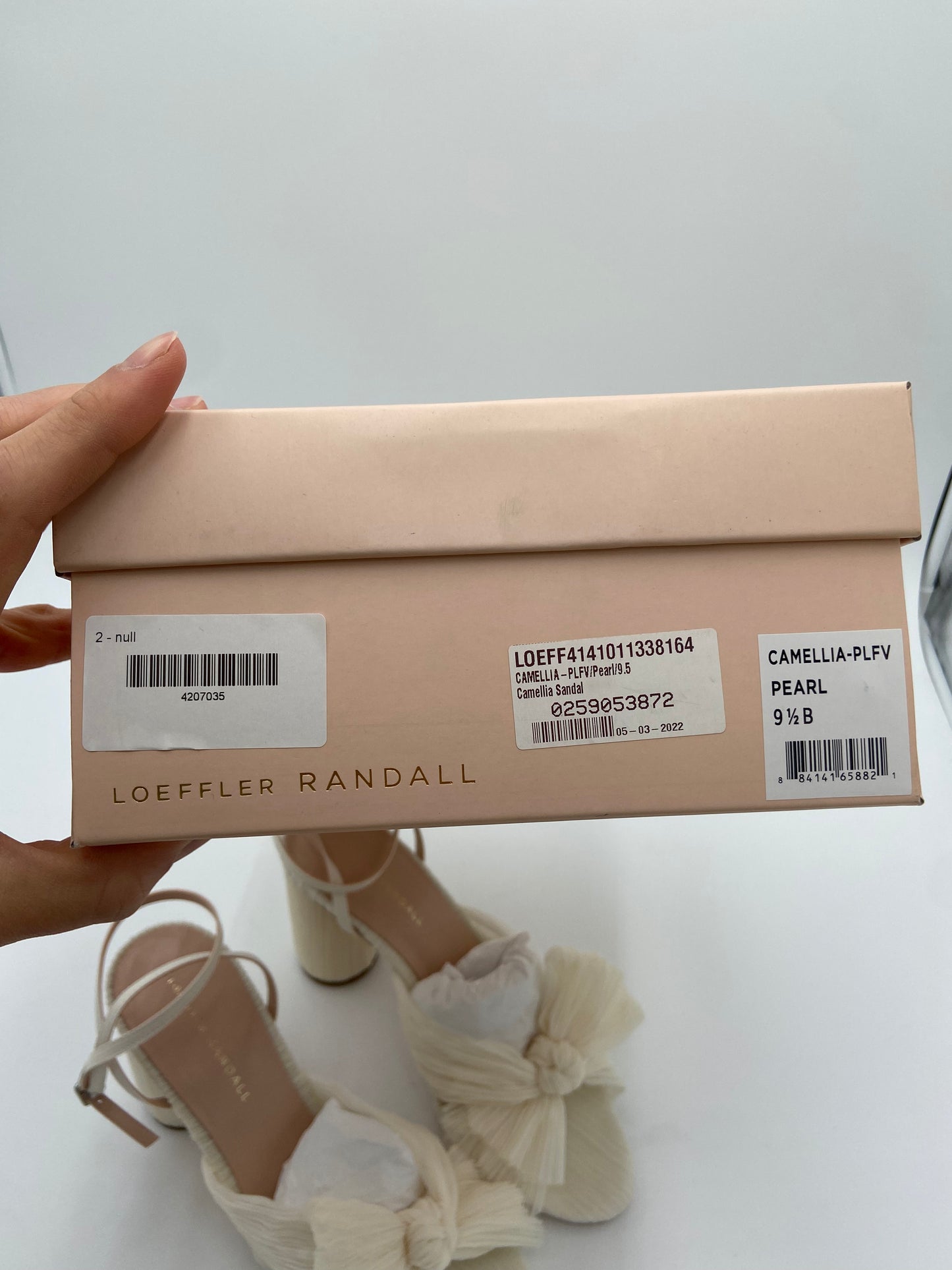 Loeffler Randall Camellia Bow-Embellished Plissé-Organza Sandals size 9.5