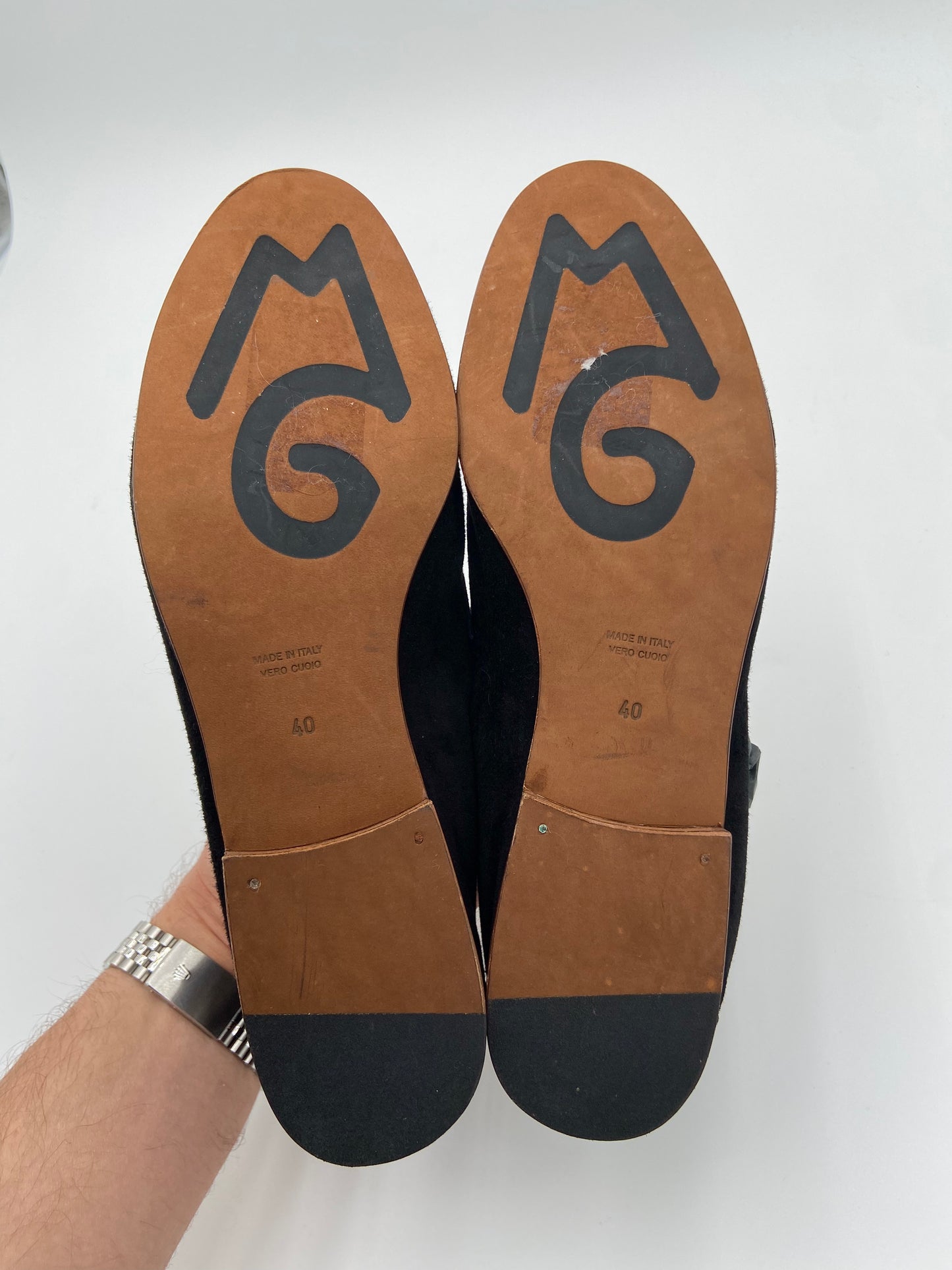 M. Gemi The Sacca Donna Black Suede Loafers size 40