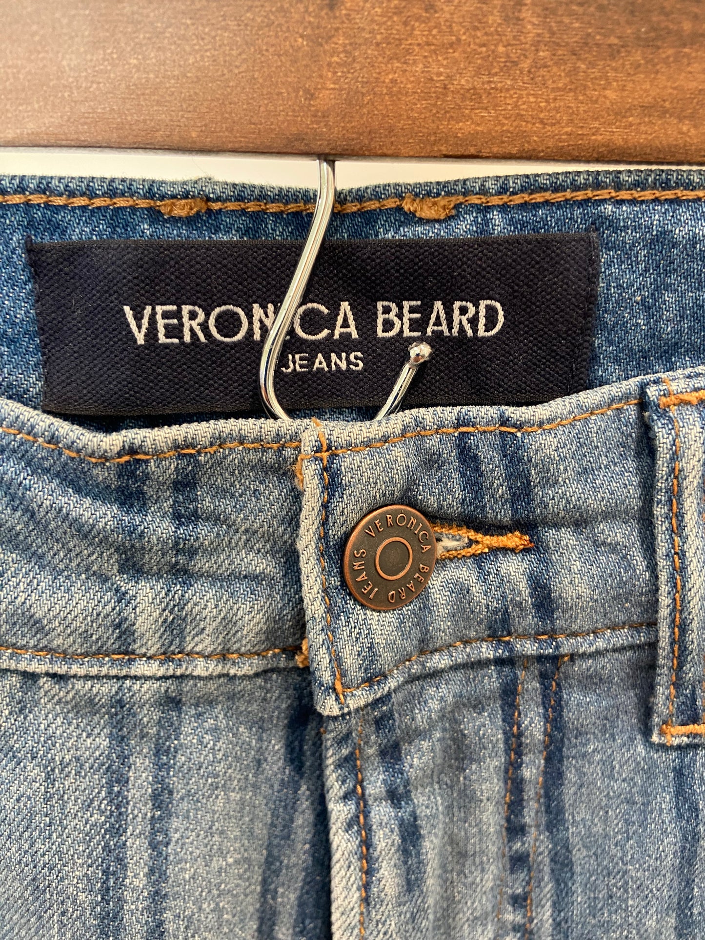 Veronica Beard Crosbie Striped Loafer Length Wide-Leg Jean size 25